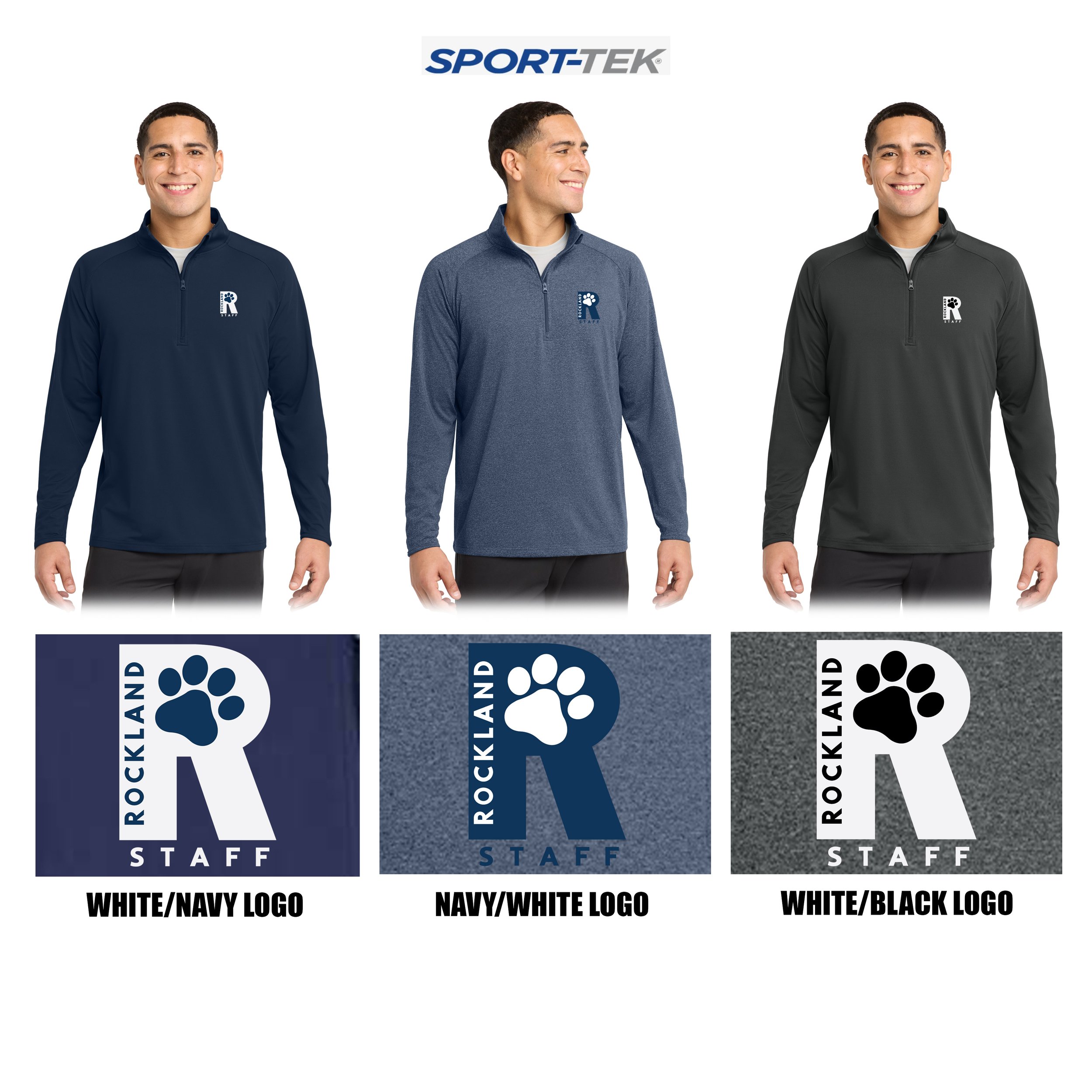 Rockland Staff Apparel RMS Sunshine (John W. Rogers Middle School) Sport-Tek® Sport-Wick® Stretch 1/4-Zip Pullover, adult unisex/Men’s Fit, #ST850