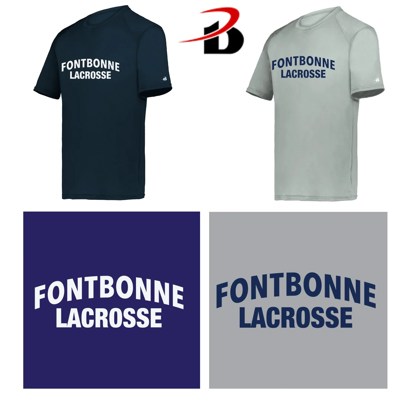 Fontbonne Academy Lacrosse Badger Brand B-Core Men’s Performance Material Short Sleeve Tee, Men’s/Adult Unisex Fit, #412000