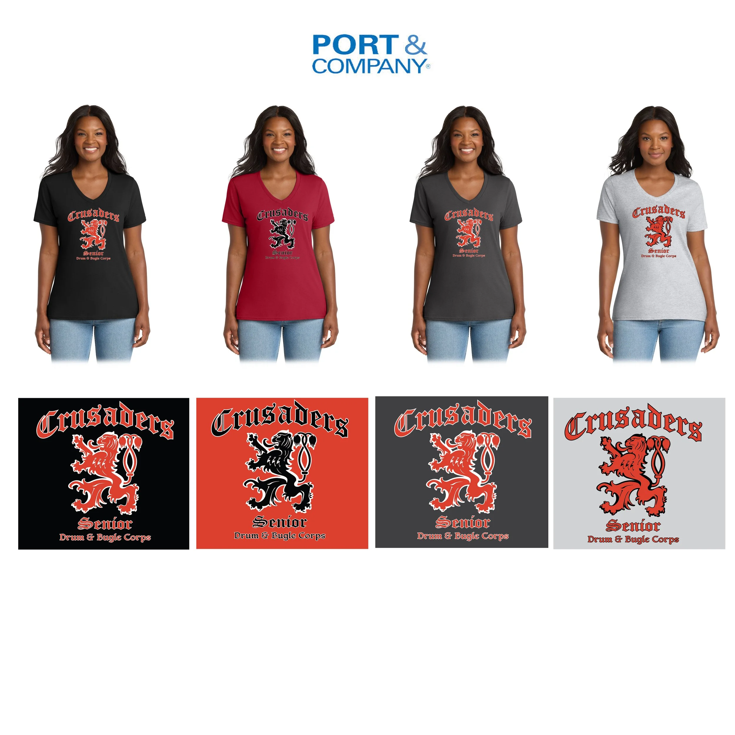 Crusaders Sr. Corps Port & Co™ Women's Core Cotton Tee, Women’s Fit, #LPC54V