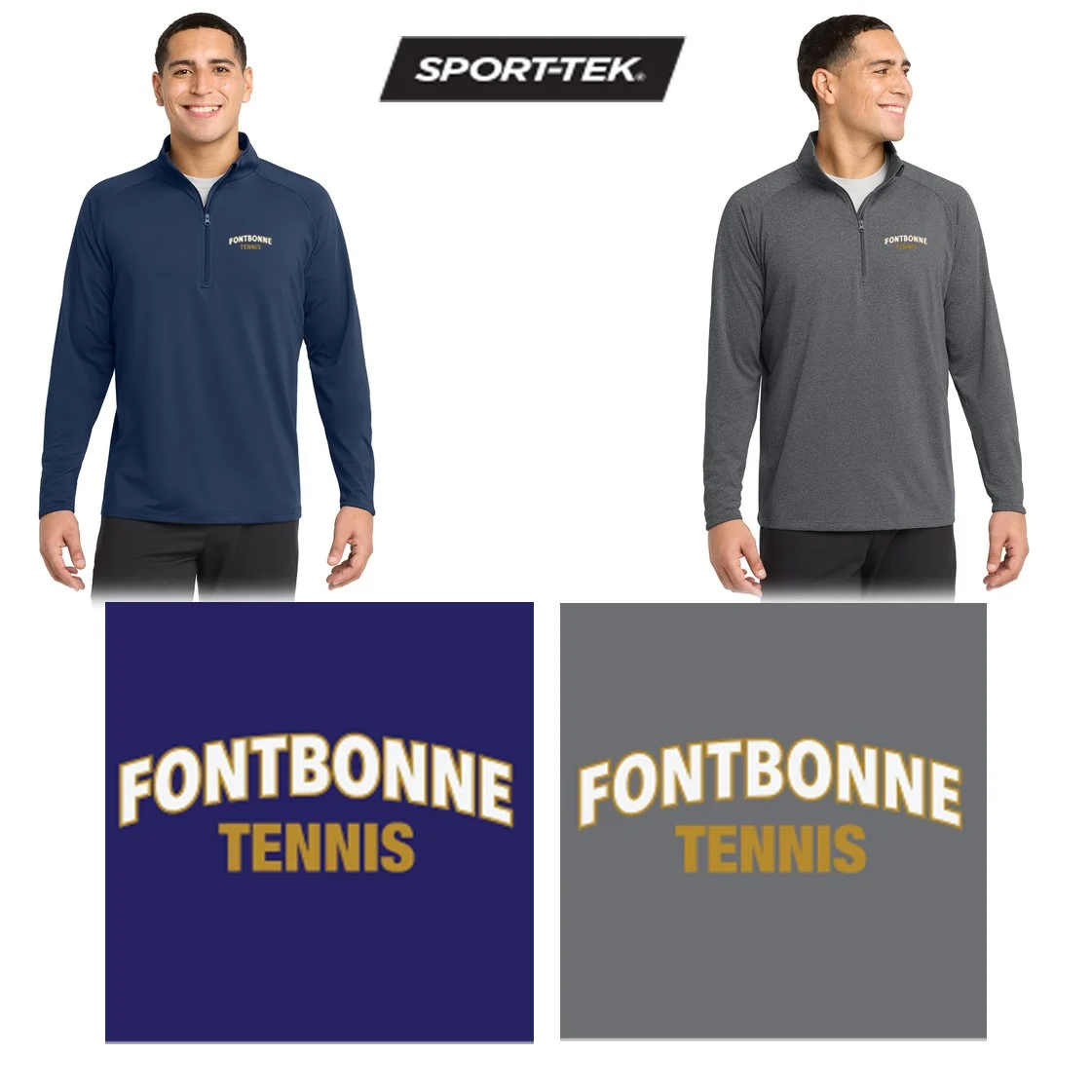 Fontbonne Academy Tennis Sport-Tek® Sport-Wick® Stretch 1/4-Zip Pullover, Medium Weight, Men’s/Adult Unisex Fit, #ST850