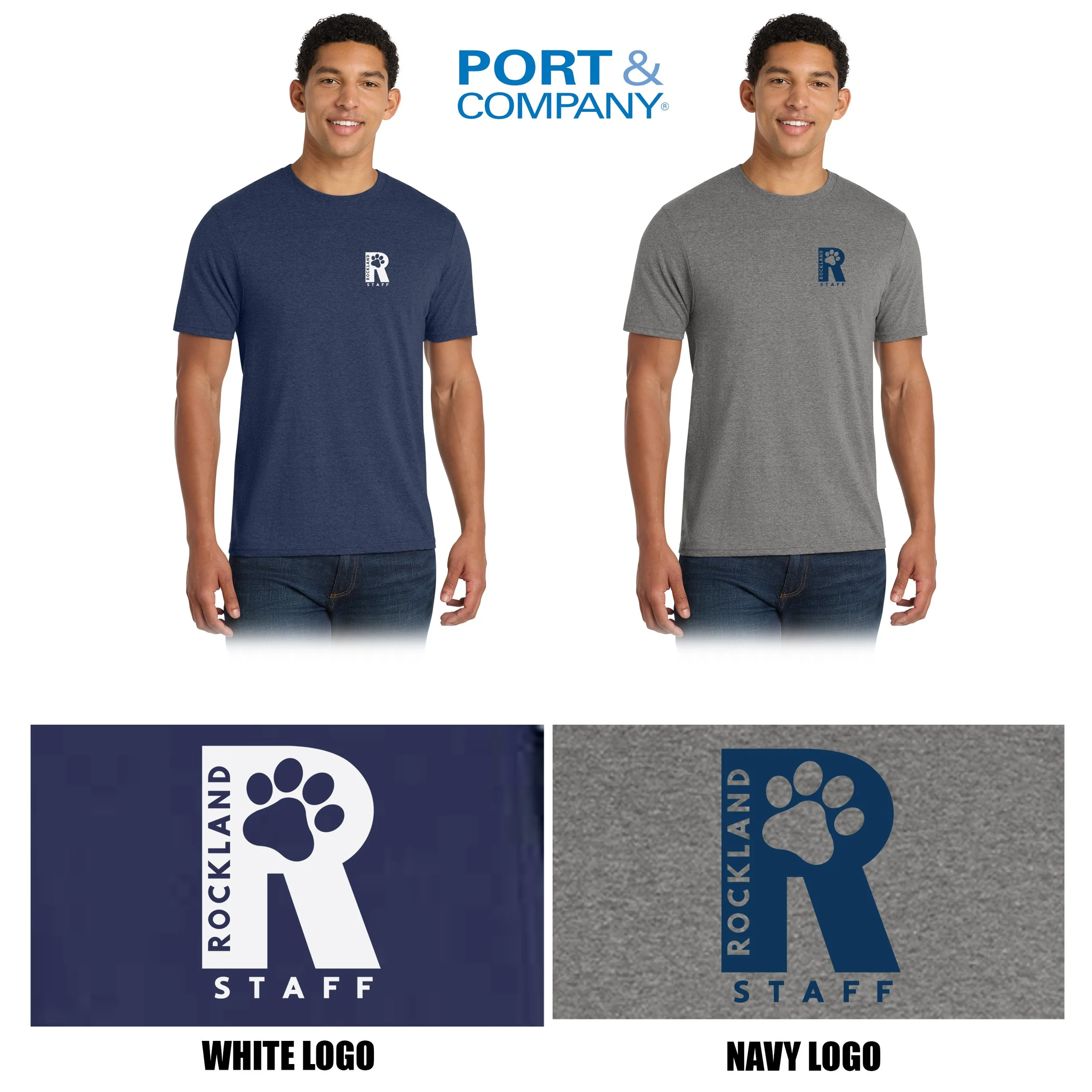 Rockland Staff Apparel RMS Sunshine (John W. Rogers Middle School) Port & Co® Fan Favorite® Blend Tee, Adult Unisex/Men’s Fit, #PC455