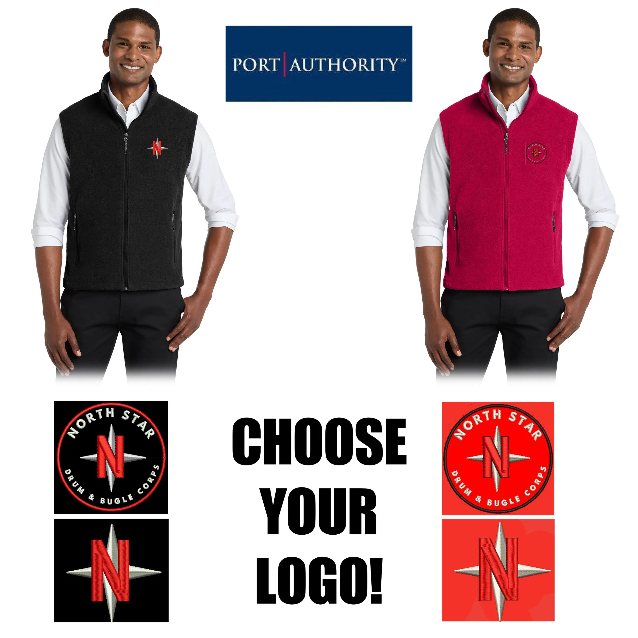 North Star Drum & Bugle Corps Port Authority® Fleece Vest, Adult Unisex/Men’s Fit, #F219