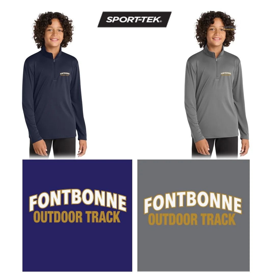 Fontbonne Academy Outdoor Track Sport-Tek® Youth PosiCharge ®Competitor™ 1/4-Zip Pullover, Light Weight, Youth Fit, #YST357