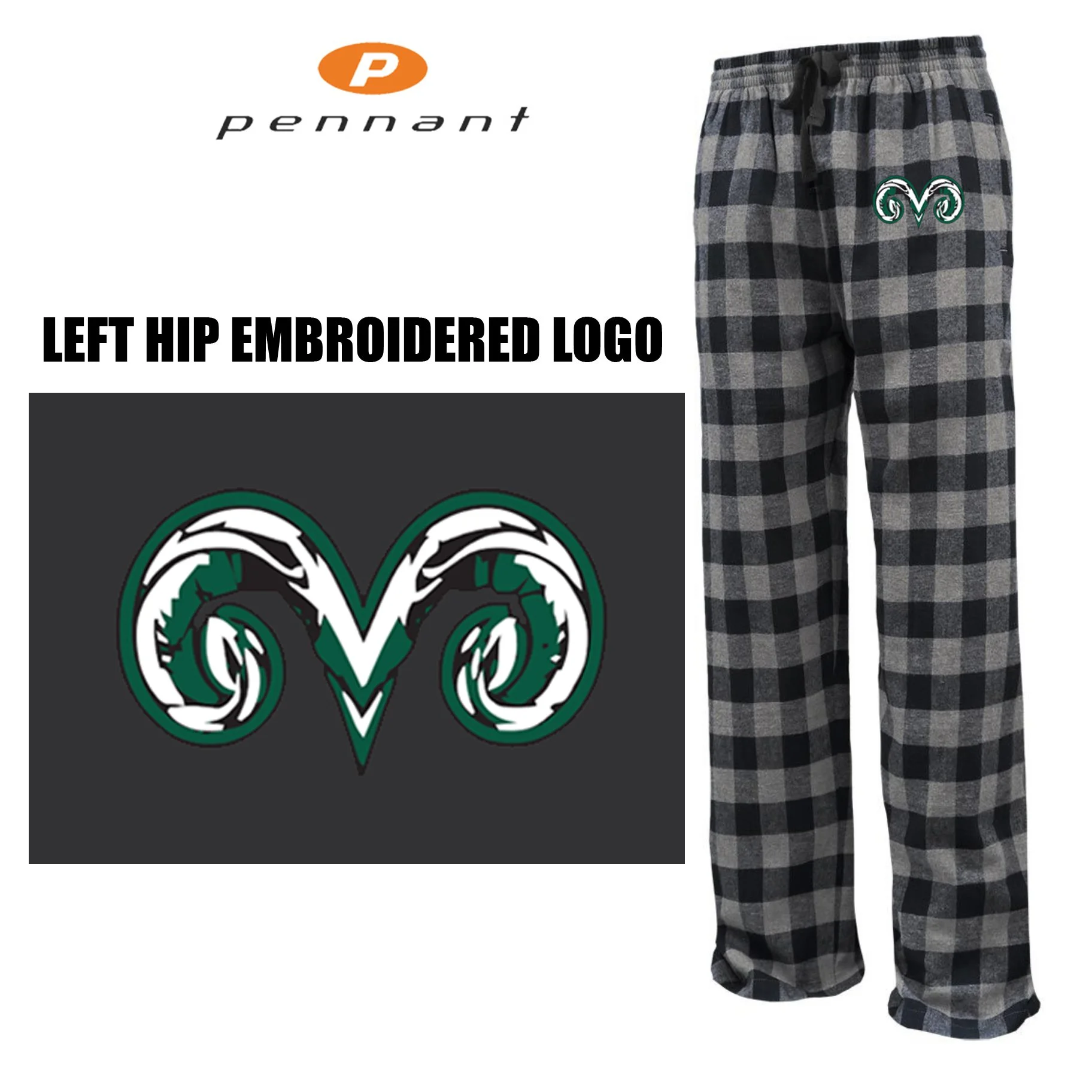 Furnace Brook Middle School Apparel Pennant Brand flannel Pant, STREET, Adult unisex, #FLNP