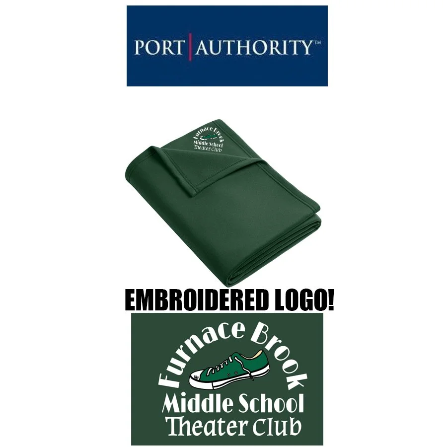 Furnace Brook Middle School Theater Club Port Authority® Core Fleece Blanket, Forest Green, #BP60