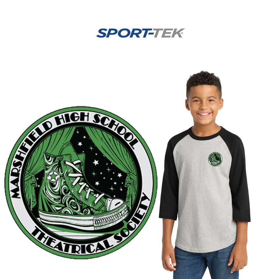 Marshfield High School Theatrical Society Sport-Tek® Youth Colorblock Raglan Jersey, Youth Unisex Fit, #YT200