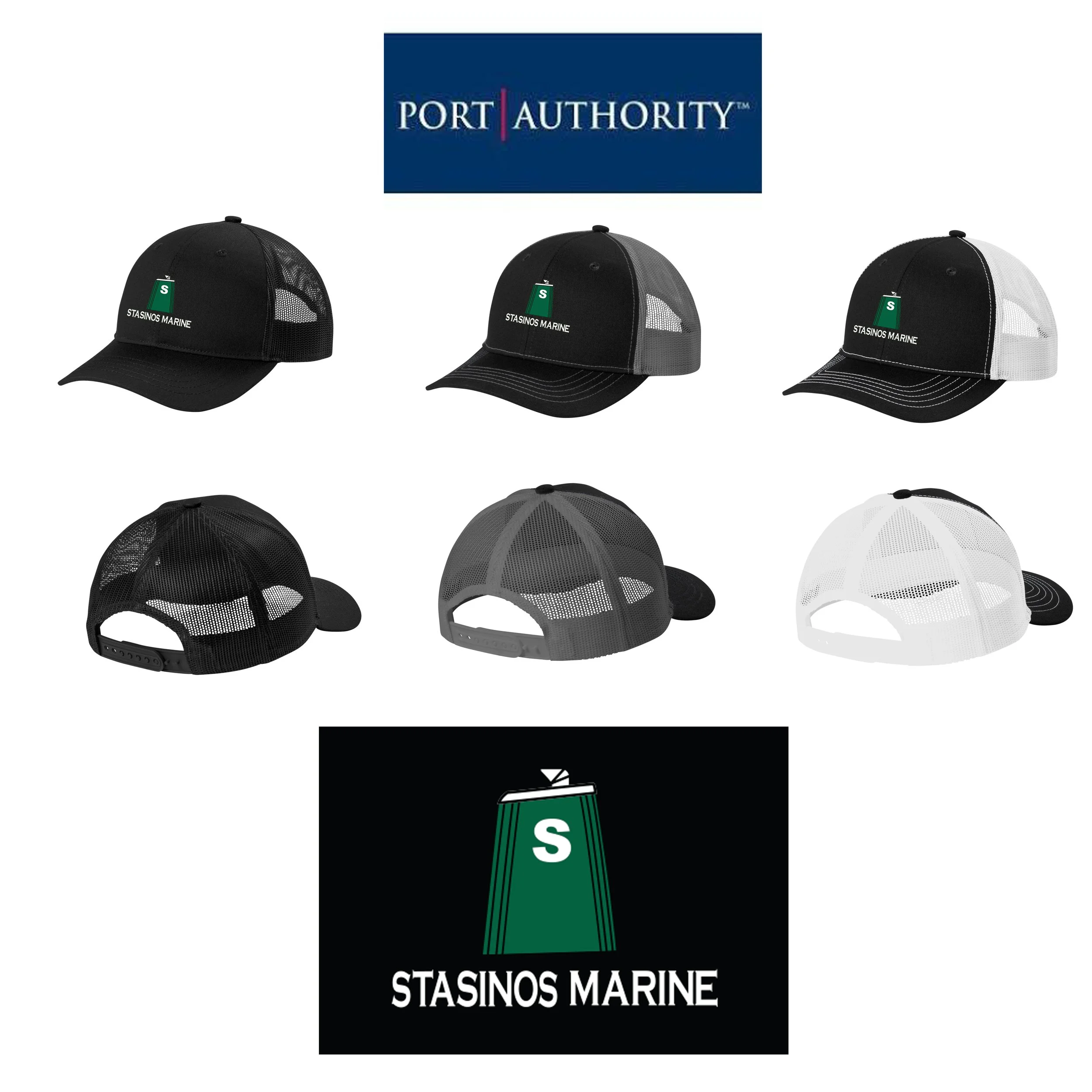 Stasinos Marine Port Authority® Youth Snapback Trucker Cap, YOUTH FIT, #YC402
