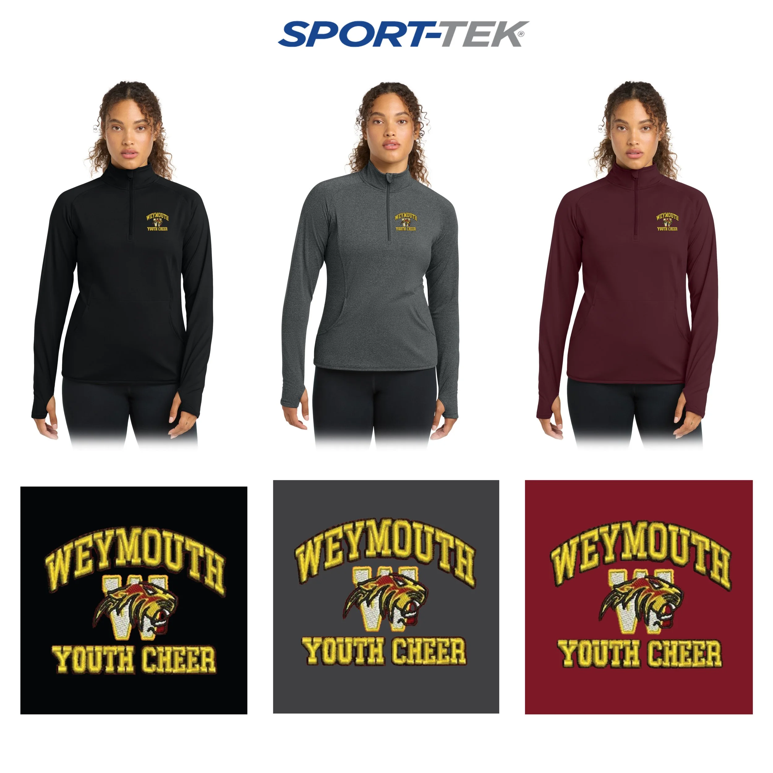Weymouth Youth Cheer Sport-Tek® Women's Sport-Wick® Stretch 1/4-Zip Pullover, Women’s Fit, #LST850