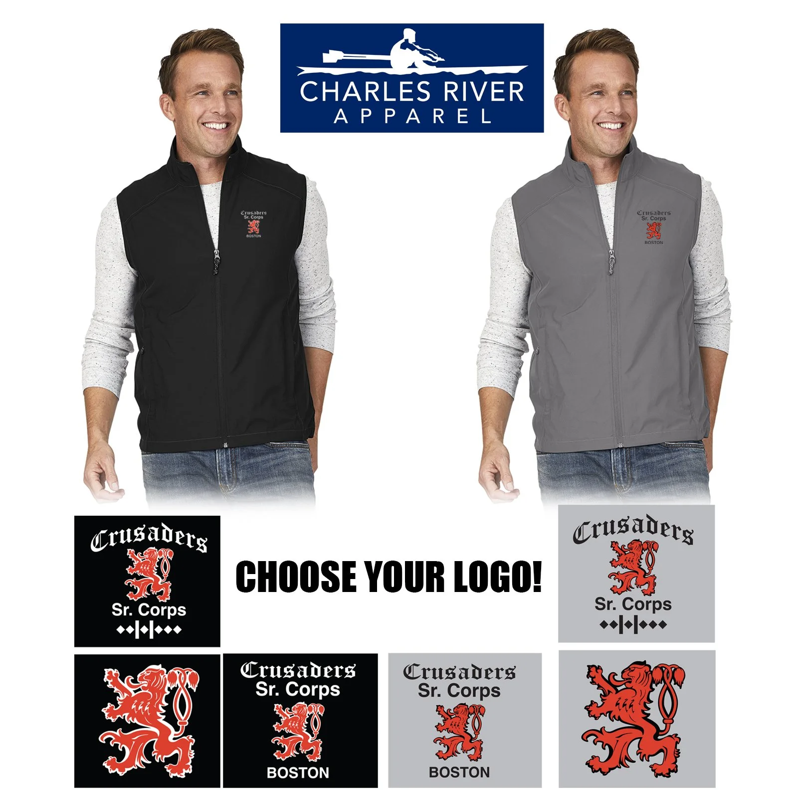Crusaders Sr. Corps Charles River Apparel Men's Pack-N-Go® Vest, Men’s Fit, #9941