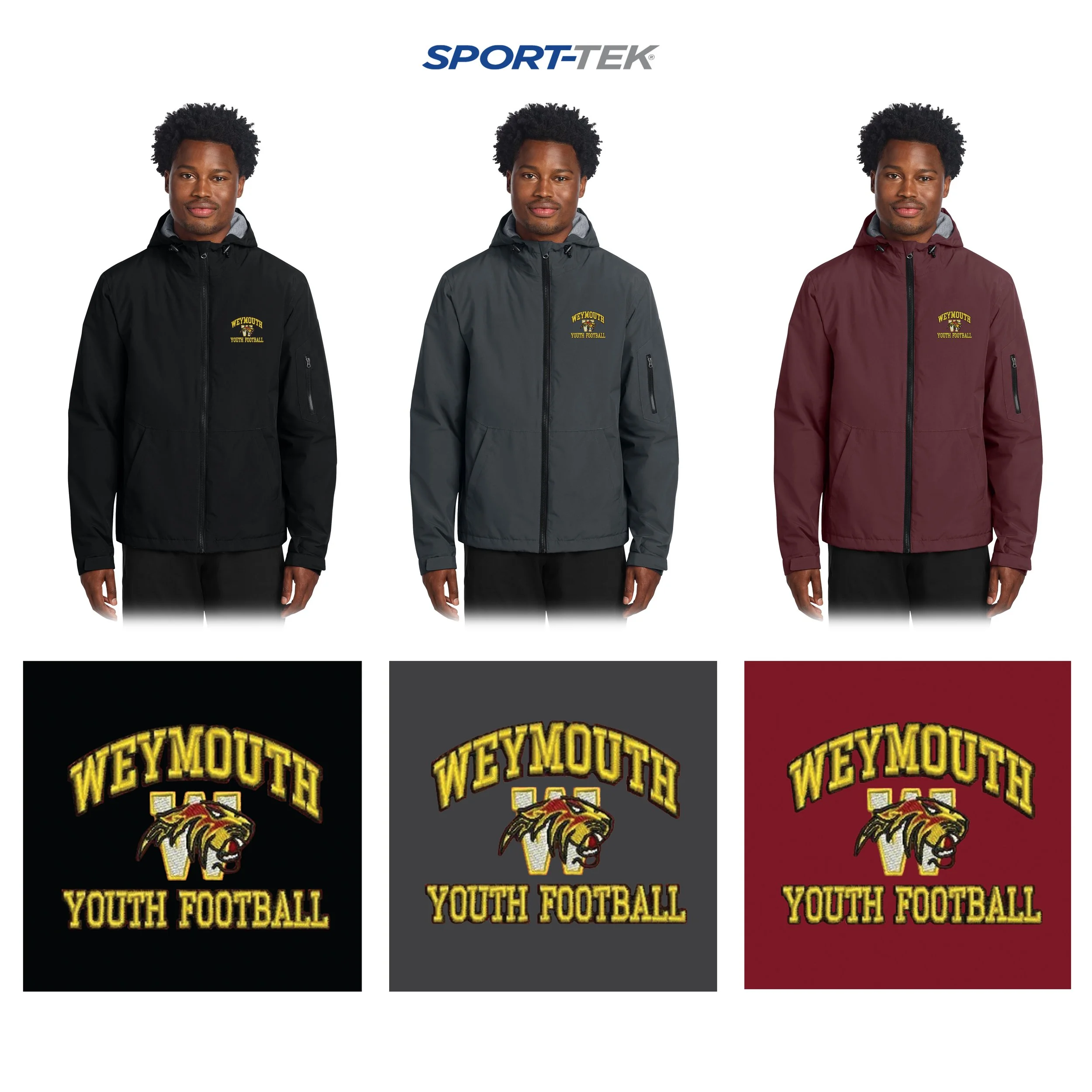 Weymouth Youth Football Sport-Tek® Waterproof Insulated Jacket, Adult Unisex Fit, #JST56
