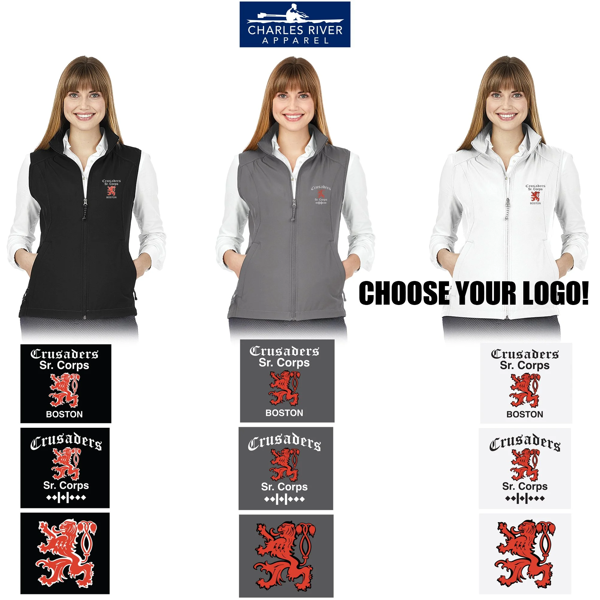 Crusaders Sr. Corps Charles River Apparel Women's Pack-N-Go® Vest, Women’s Fit, #5941