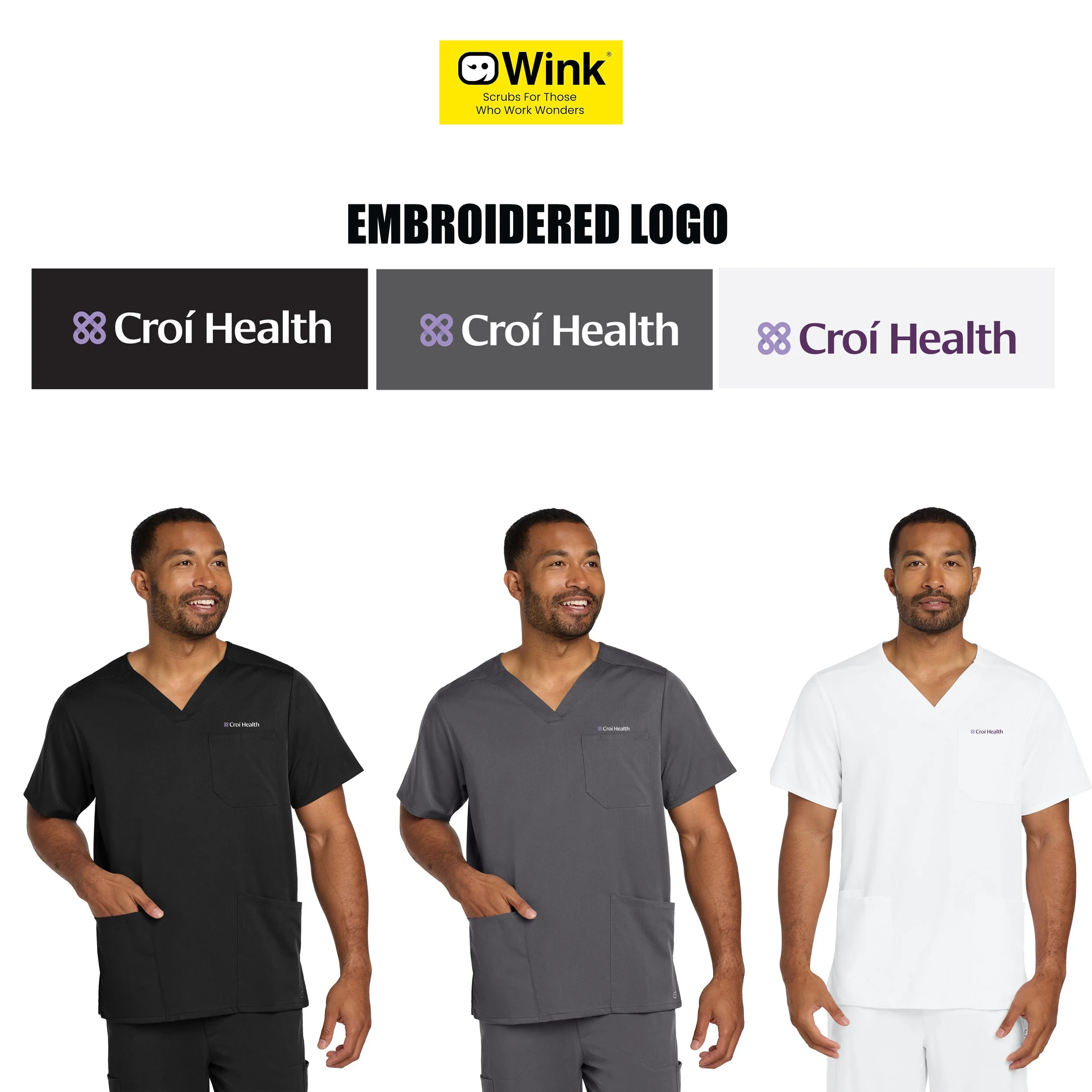 Croí Health Wink® Men's Premiere Flex™ V-Neck Top, Men’s Fit, #WW5068