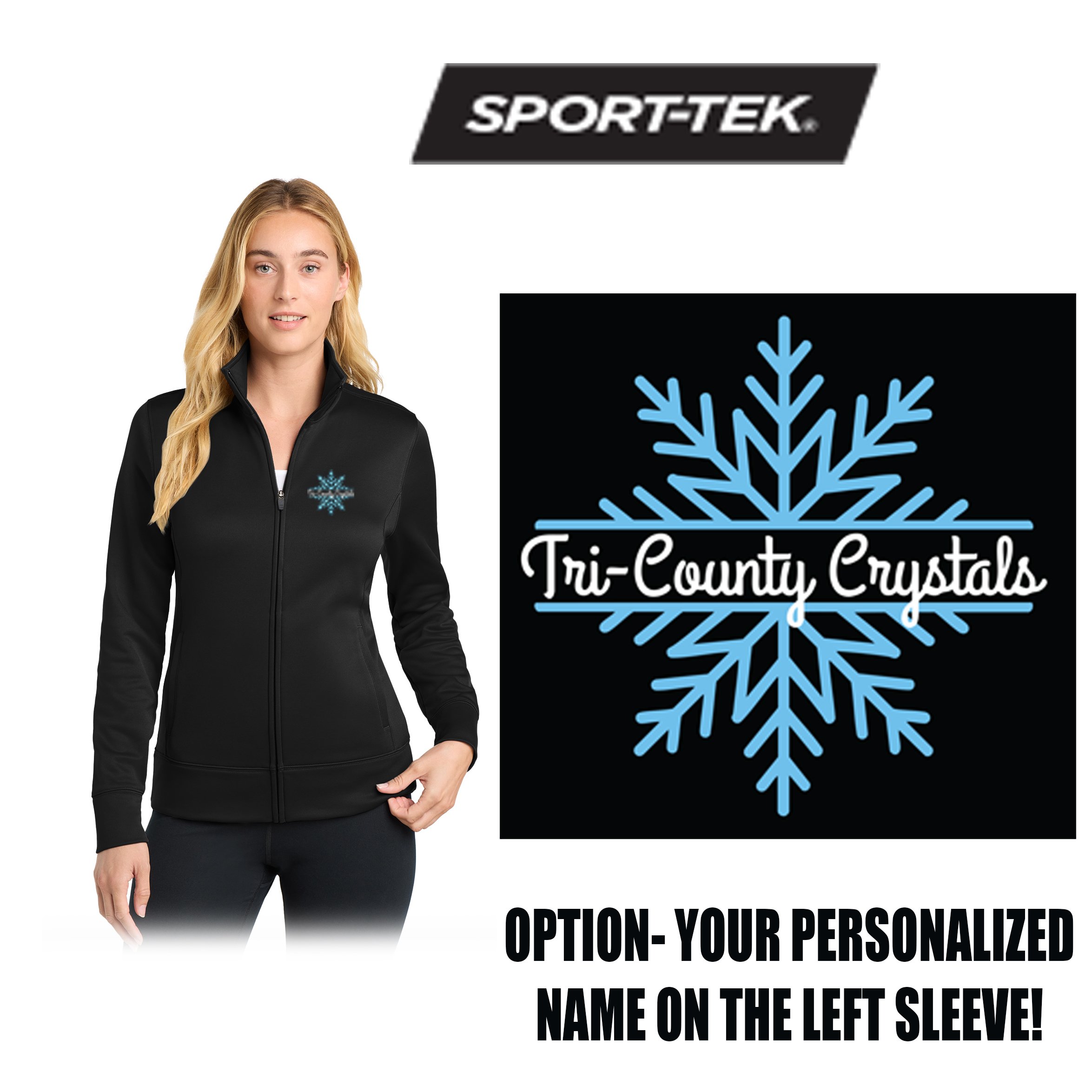 FMC Ice Sports Franklin Sport-Tek® Women's Sport-Wick® Fleece Full-Zip Jacket, Women’s fit, #LST241