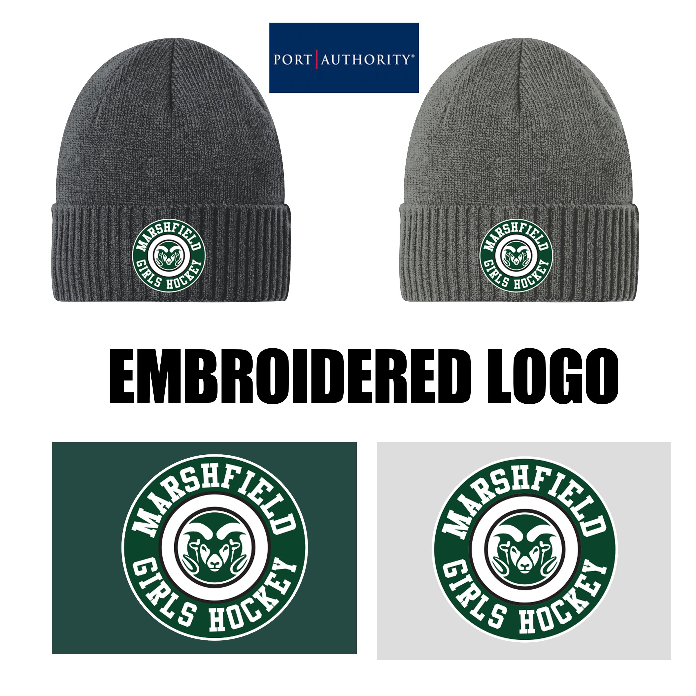 Marshfield High School Girls Hockey Port Authority® Rib Knit Cuff Beanie #C951