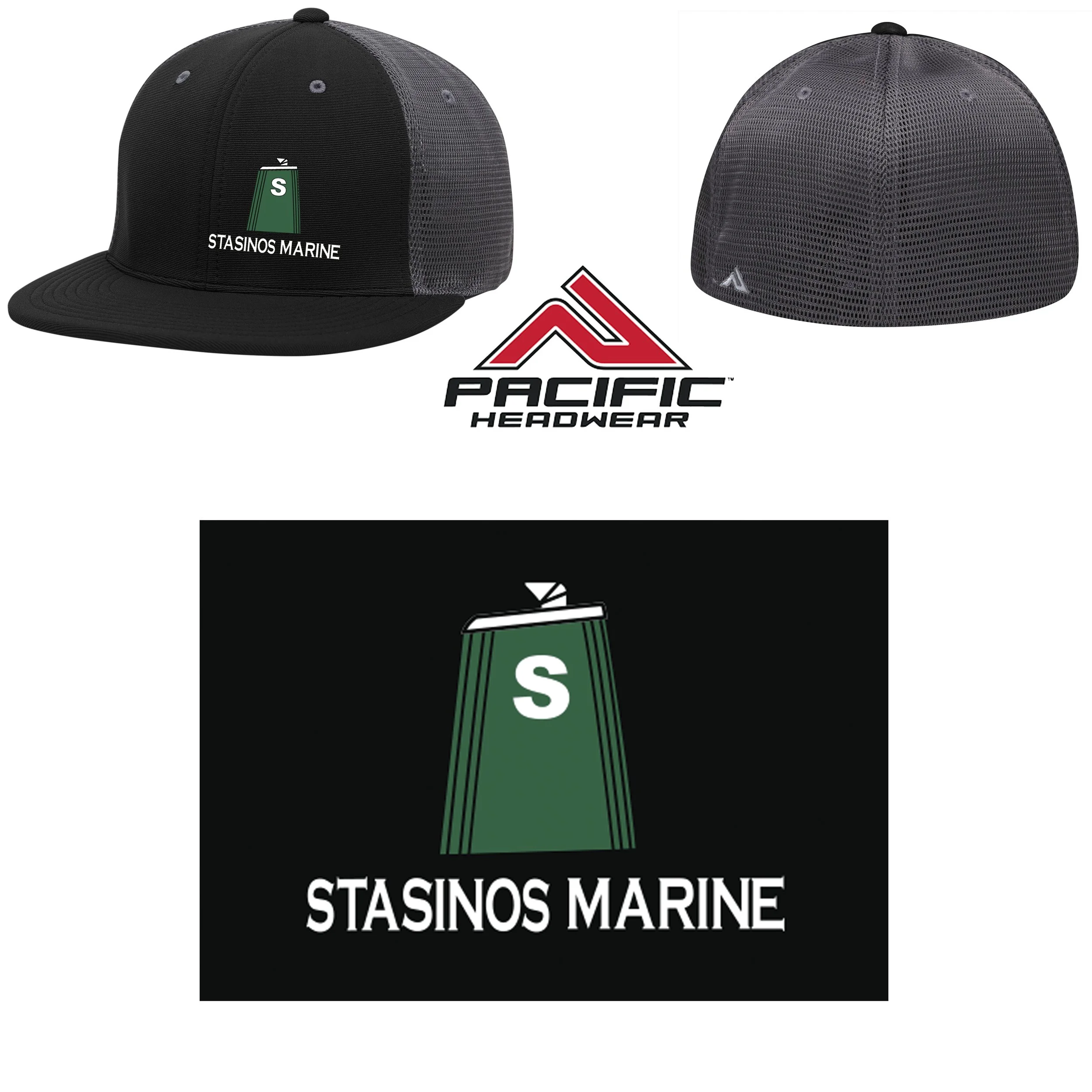 Stasinos Marine Pacific Headwear Premium M2 Performance Trucker Flexfit® Cap #ES341