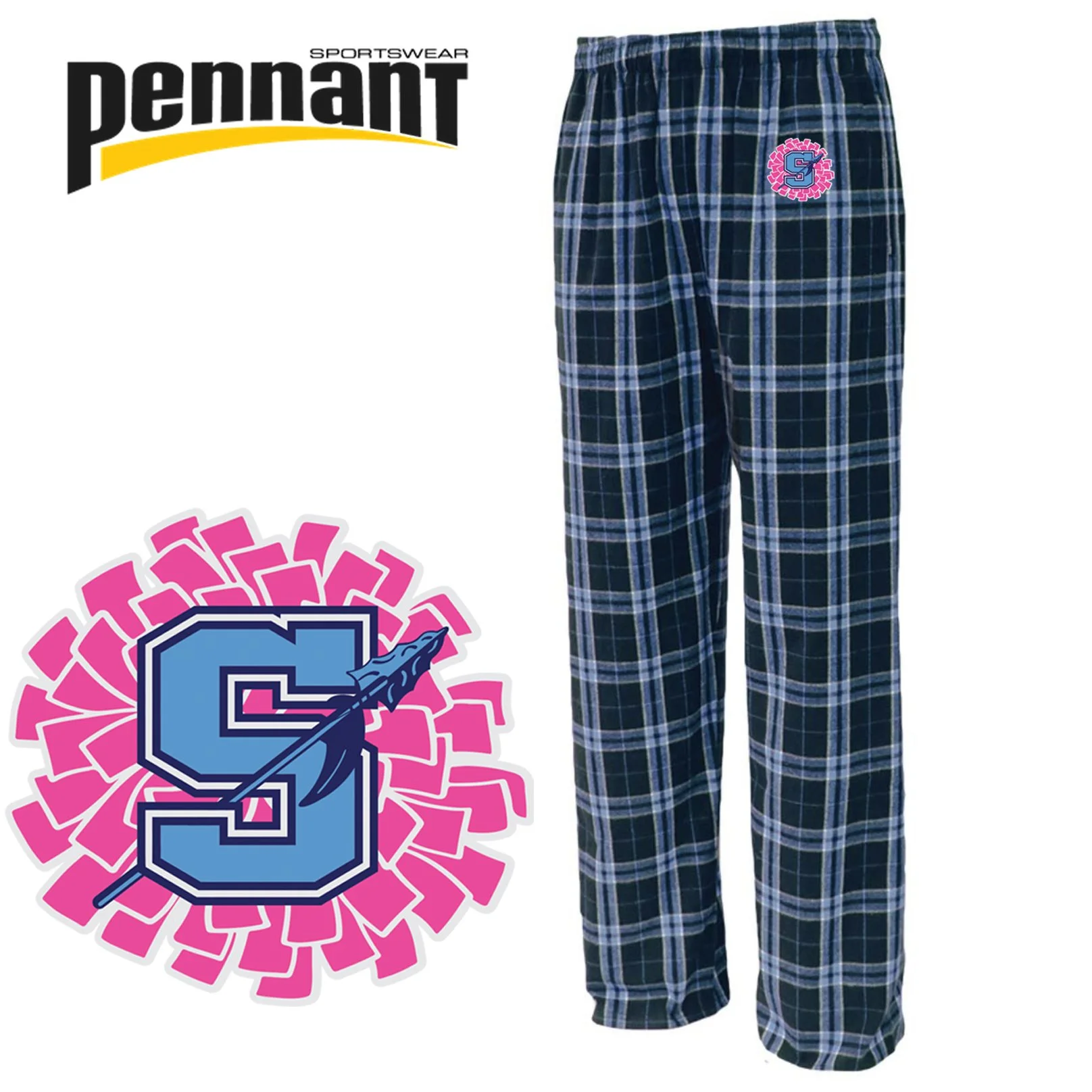 Hurley Middle School CHEER Pennant Flannel Pant, Youth Unisex Fit, #YFLNP