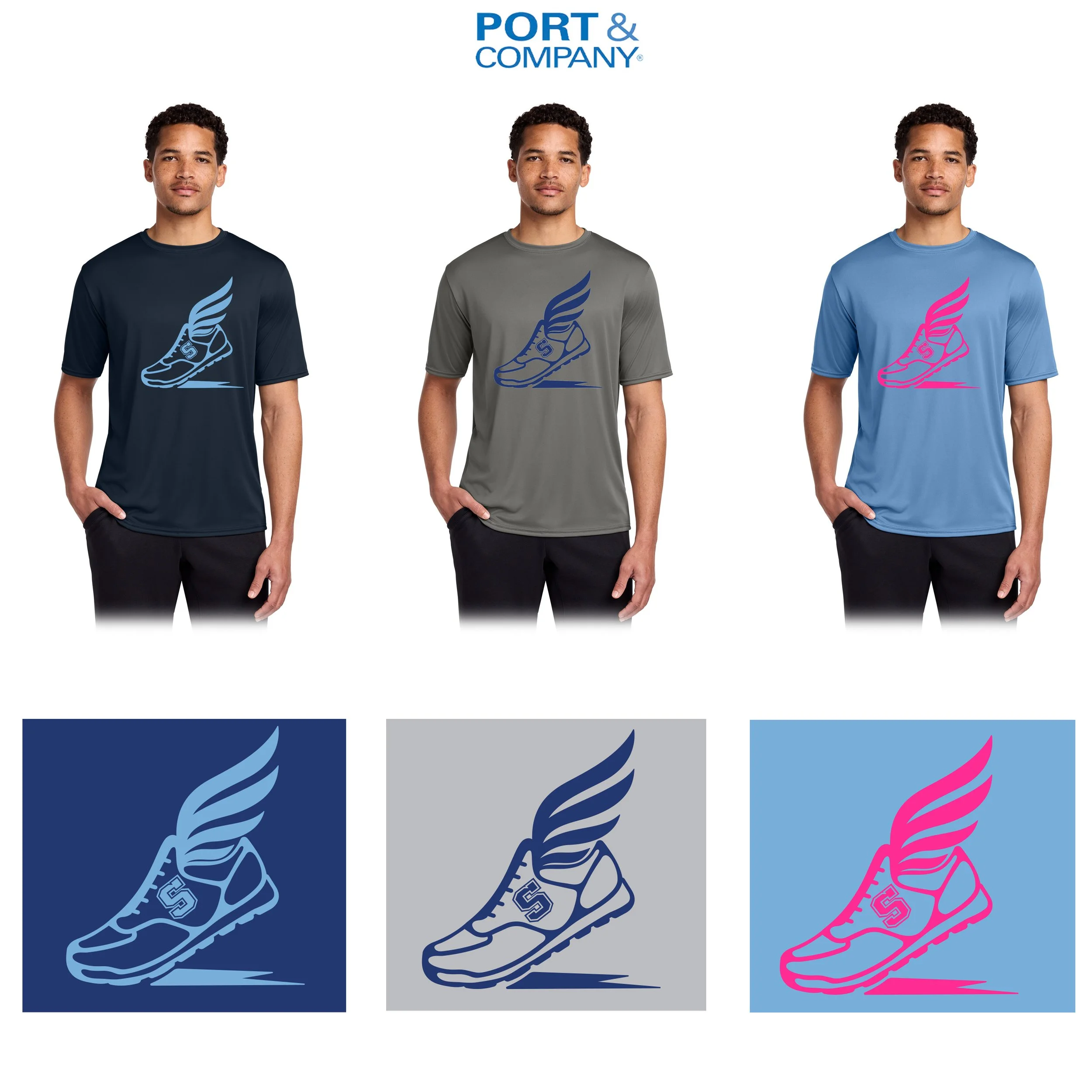 Hurley Middle School Cross Country Port & Co® Short Sleeve Performance Tee, Adult unisex/Men’s Fit, #PC380