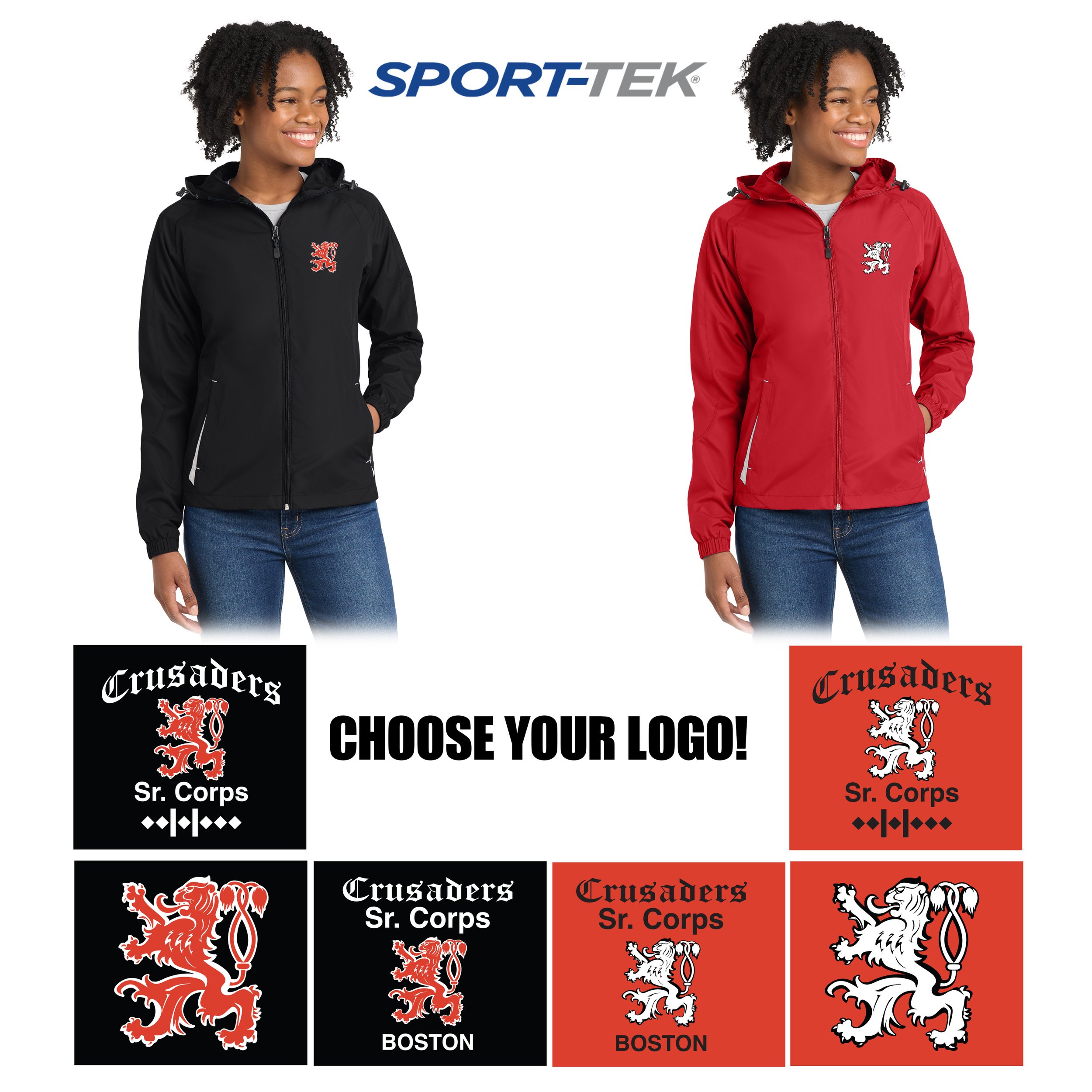 Crusaders Sr. Corps Sport-Tek® Women's COLORBLOCK Hooded Raglan Jacket, Women’s Fit, #LST76