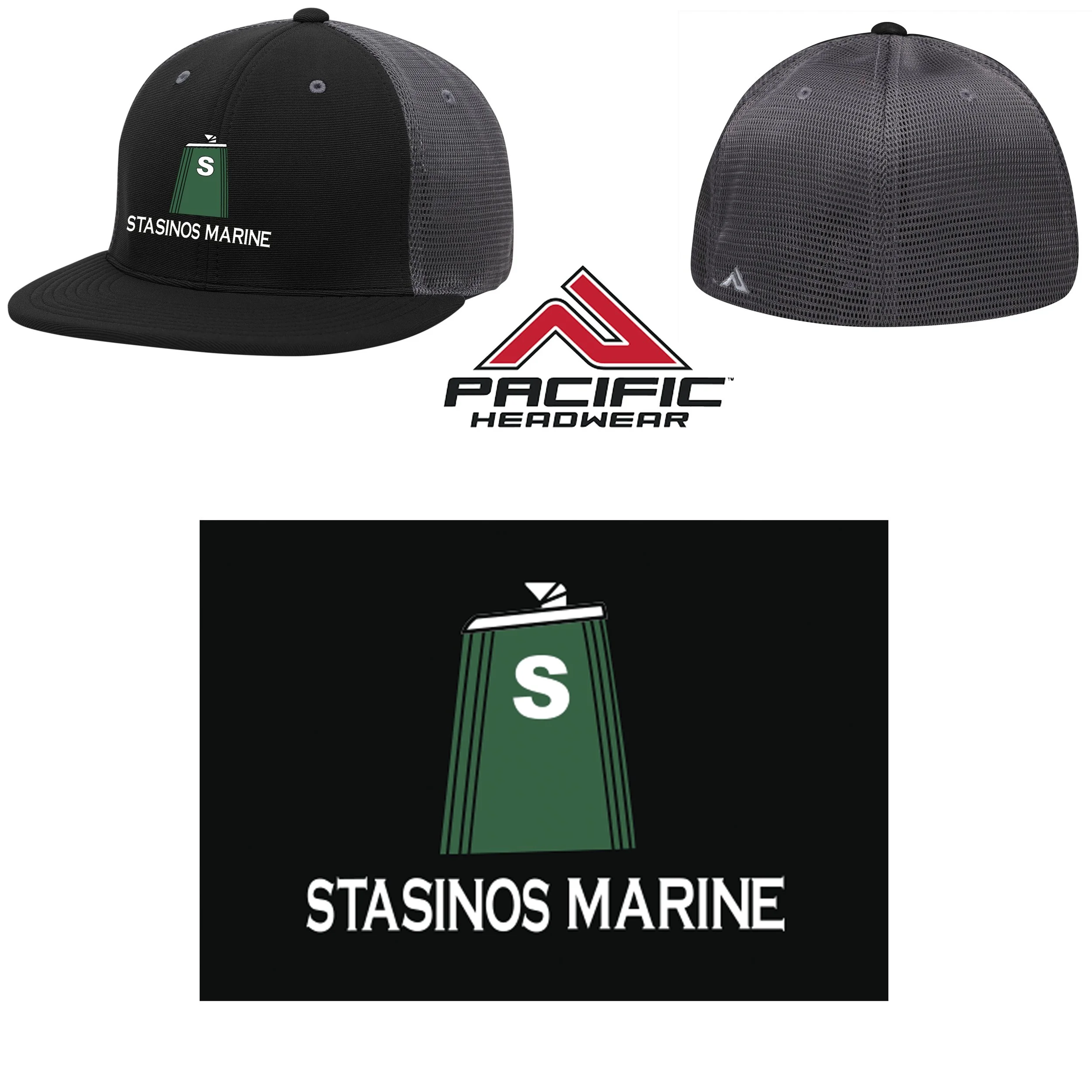 Stasinos Marine Pacific Headwear Premium M2 Performance Trucker Flexfit® Cap #ES341