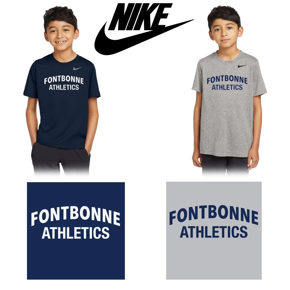 Fontbonne Academy Athletics Nike Youth Team rLegend Tee, Youth Unisex Fit, #DV7317