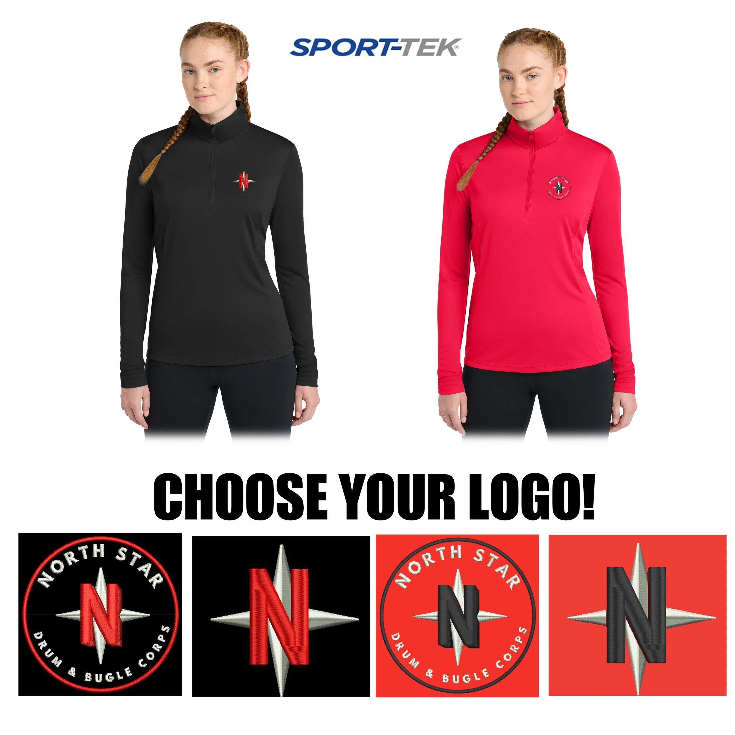 North Star Drum & Bugle Corps Sport-Tek® Women's PosiCharge® Competitor™ 1/4-Zip Pullover, Women’s Fit, #LST357