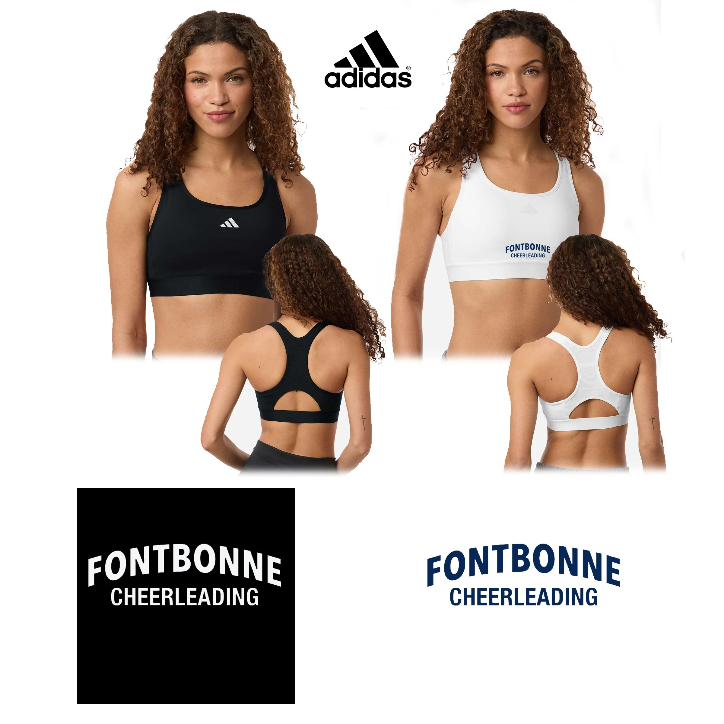 Fontbonne Academy Cheerleading Adidas Women's Techfit Compression Racerback Sports Bra #AT750