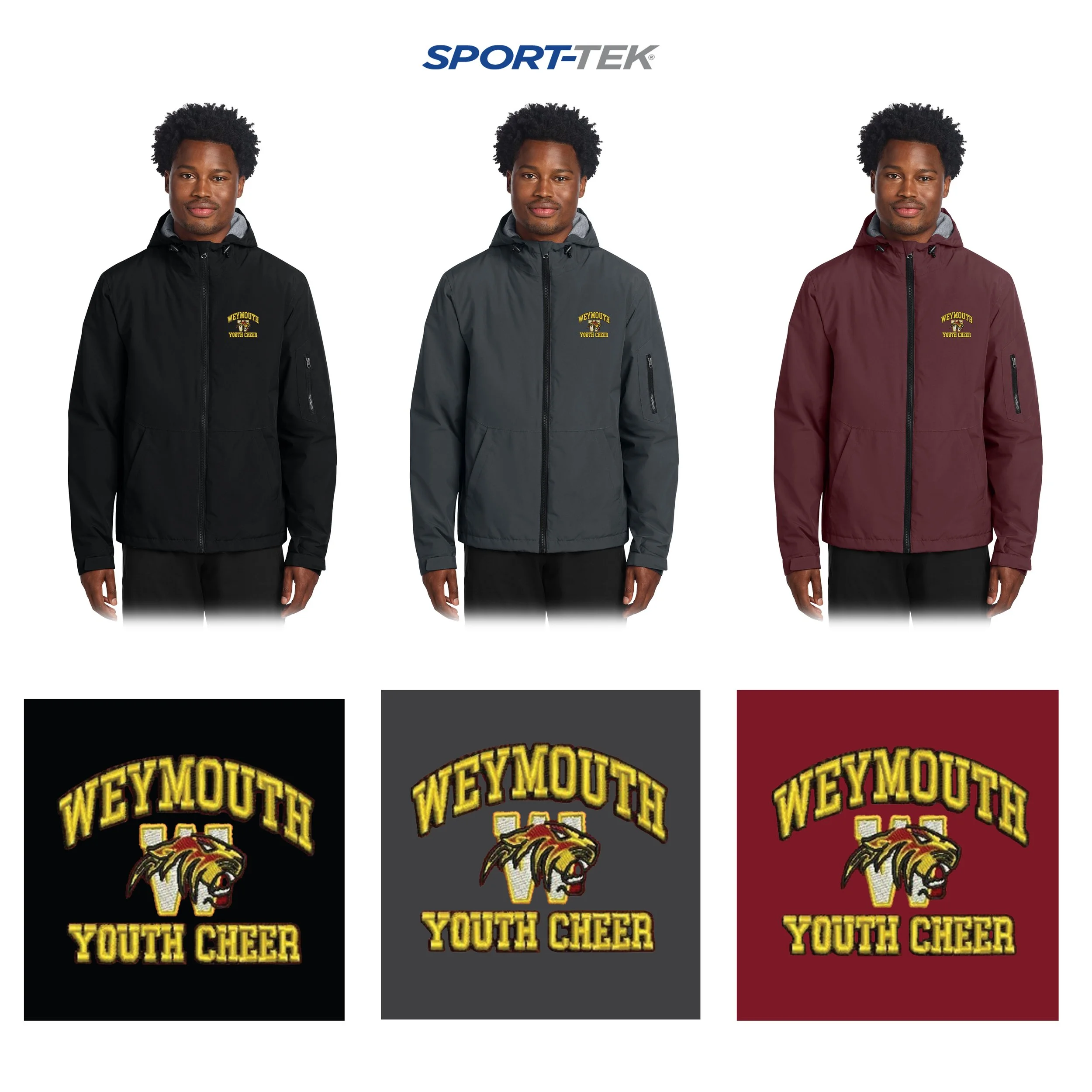 Weymouth Youth Cheer Sport-Tek® Waterproof Insulated Jacket, Adult Unisex Fit, #JST56