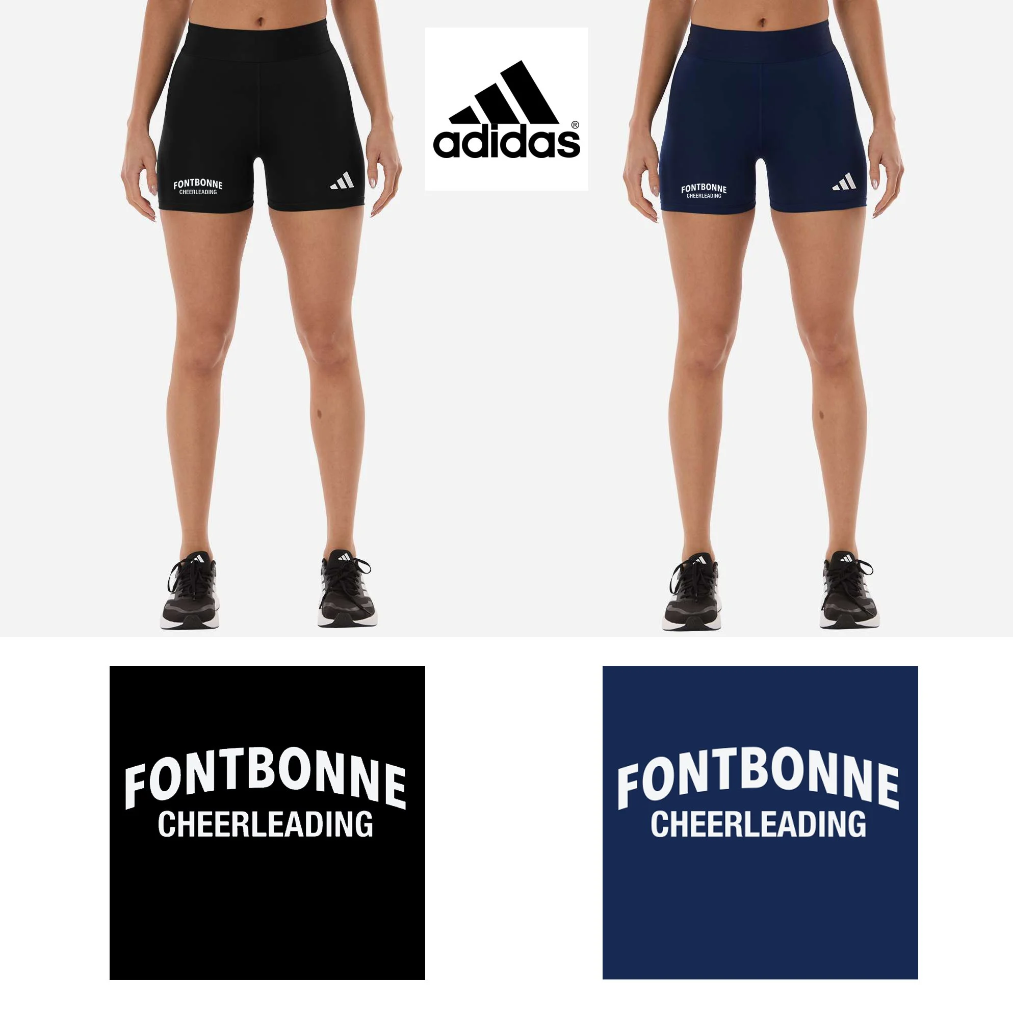 Fontbonne Academy Cheerleading Adidas Women's Techfit Compression Shorts, Women’s Fit, #AT310