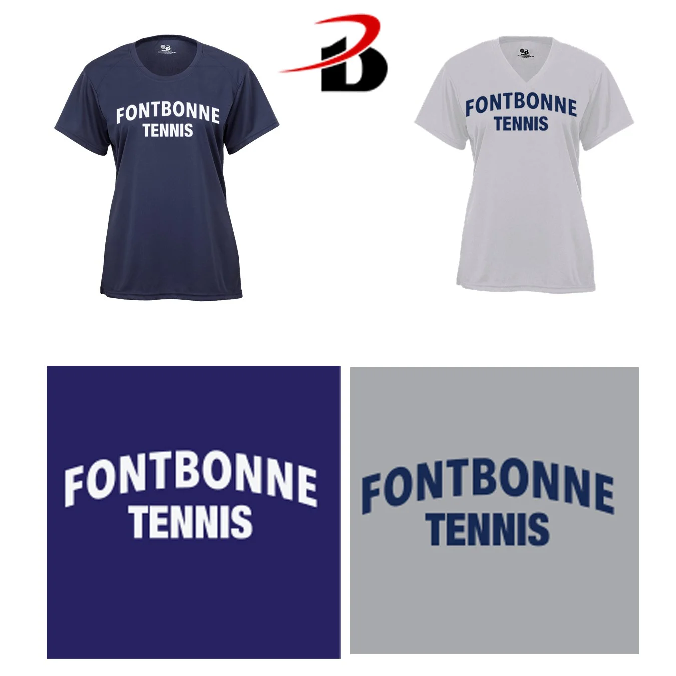 Fontbonne Academy Tennis Badger Brand Girls B-Core Performance Material Short Sleeve Tee, Girls Fit, #216000