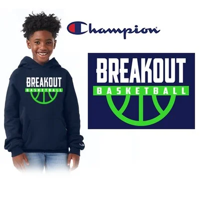 Breakout Basketball Champion Youth Powerblend® Pullover Hooded Sweatshirt With Name Embroidery, Youth Fit, #S790