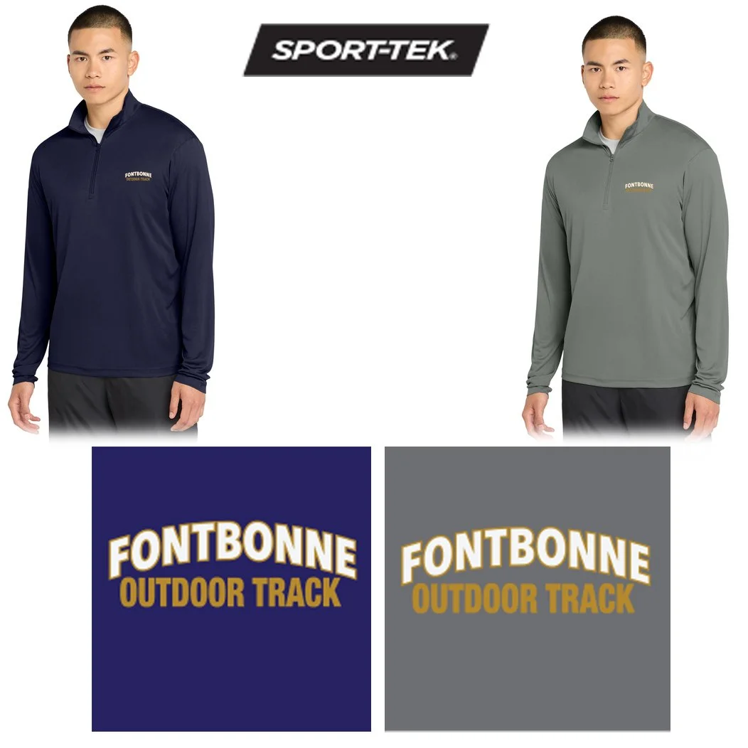 Fontbonne Academy Outdoor Track Sport-Tek® PosiCharge® Competitor™ 1/4-Zip Pullover, Light Weight, Adult Unisex/Men’s Fit, ST357