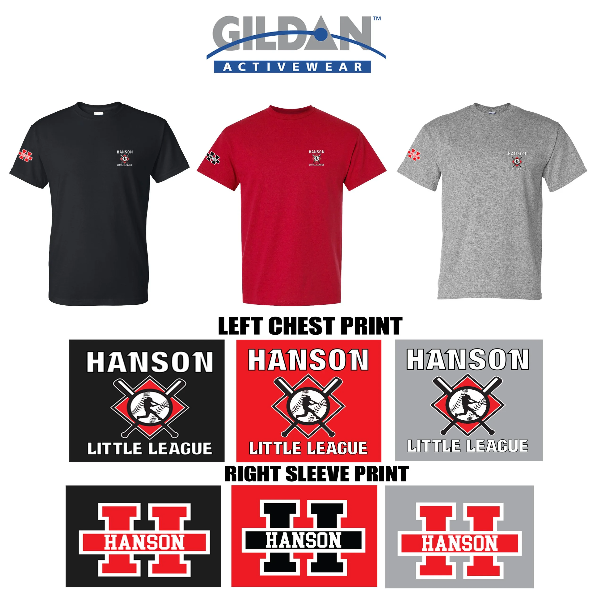 Hanson Little League Gildan Unisex DryBlend® T-Shirt, Unisex Adult Fit, #8000