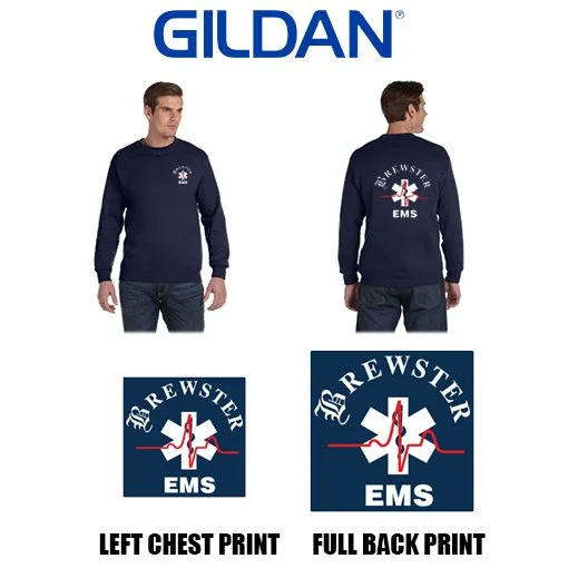 Brewster Ambulance Gildan Adult DryBlend® 9.0 oz., 50/50 Fleece Crew, 2 Imprint Version #G120