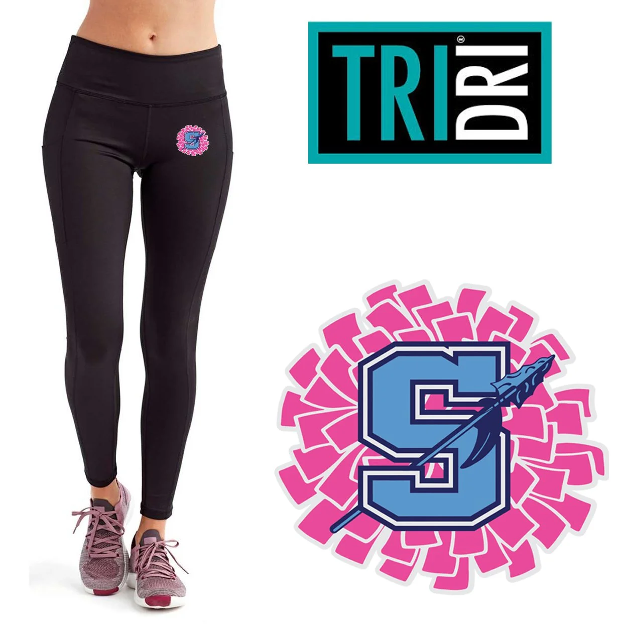 Hurley Middle School CHEER TriDri Women's Performance Leggings, Women’s Fit, #TD531