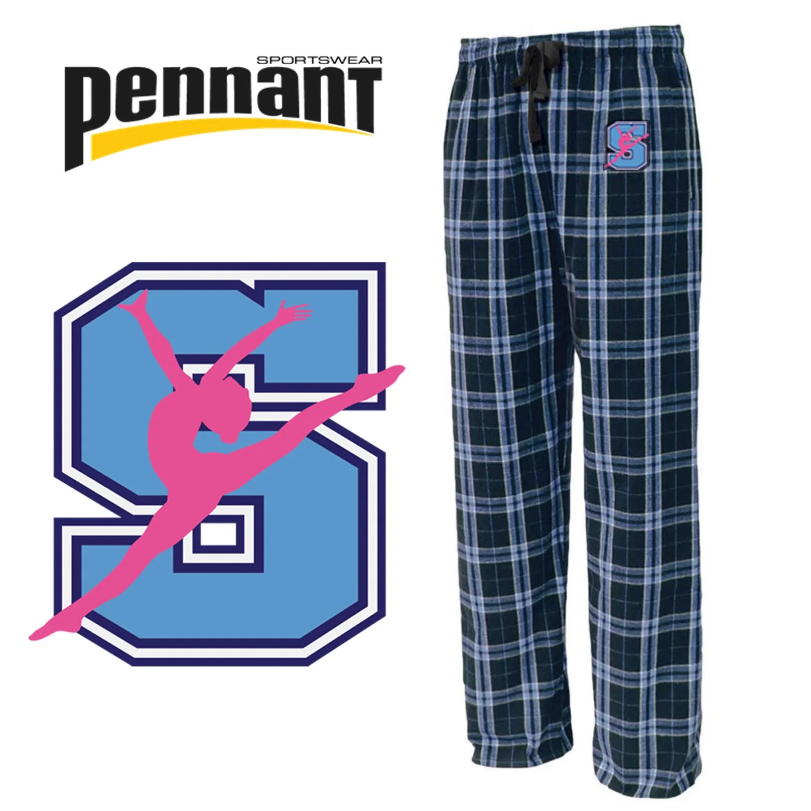 Hurley Middle School DANCE Pennant Flannel Pant, Adult Unisex Fit, #FLNP