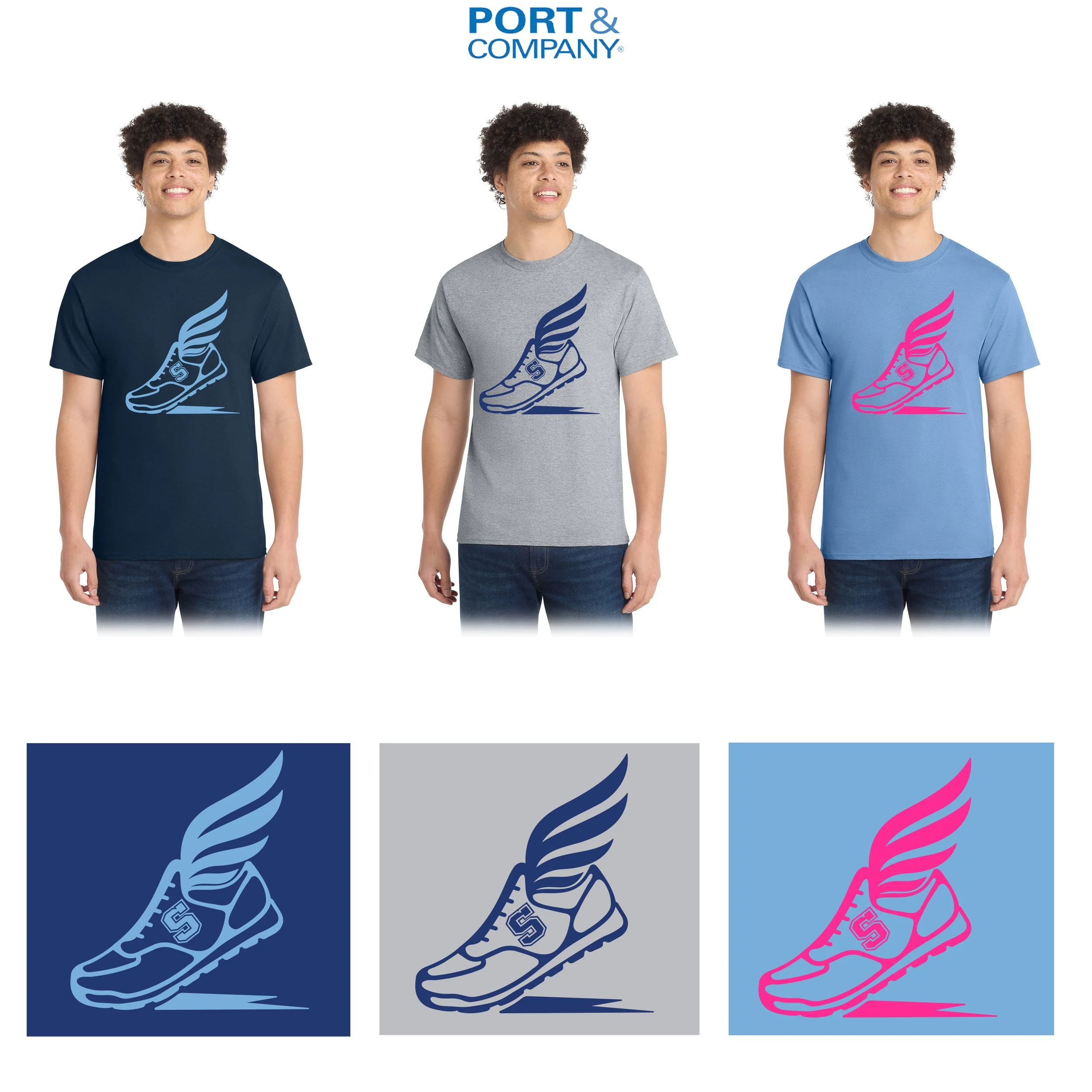 Hurley Middle School Cross Country Port & Co® Core Cotton Tee, Adult Unisex/Men’s Fit, #PC54