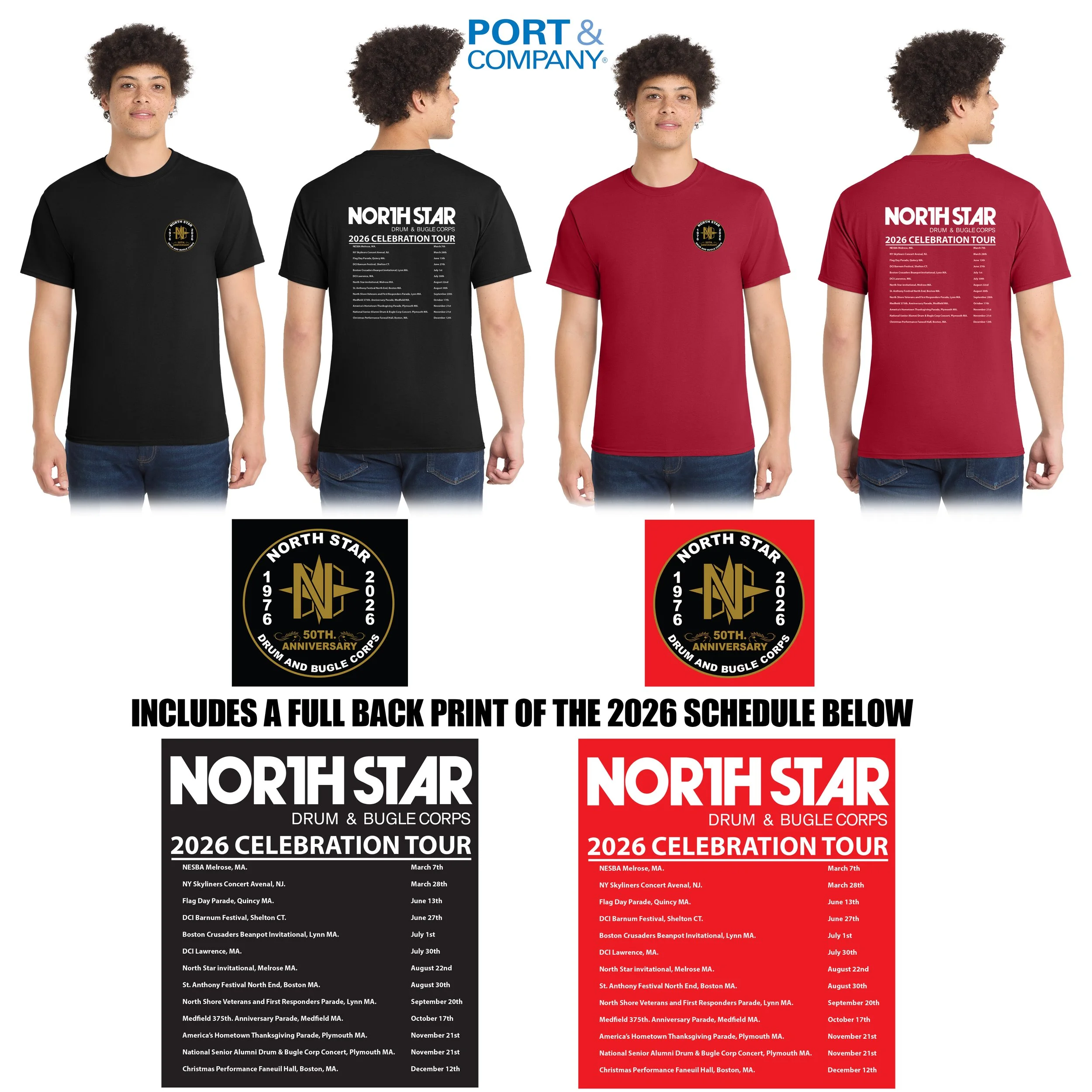 North Star Drum & Bugle Corps Port & Co® Core Blend Tee, Adult Unisex/Men’s Fit, LIMITED EDITION, #PC55