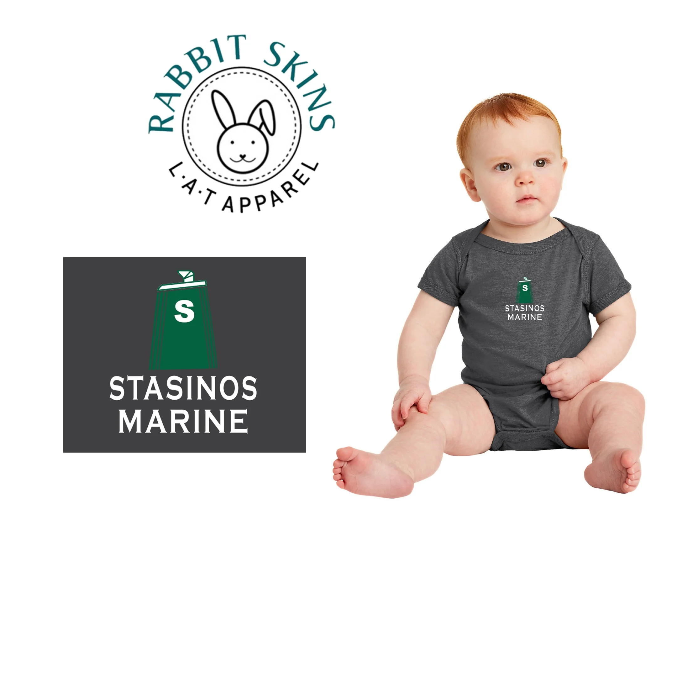 Stasinos Marine Rabbit Skins™ Infant Fine Jersey Bodysuit, Infant Fit, #RS4424