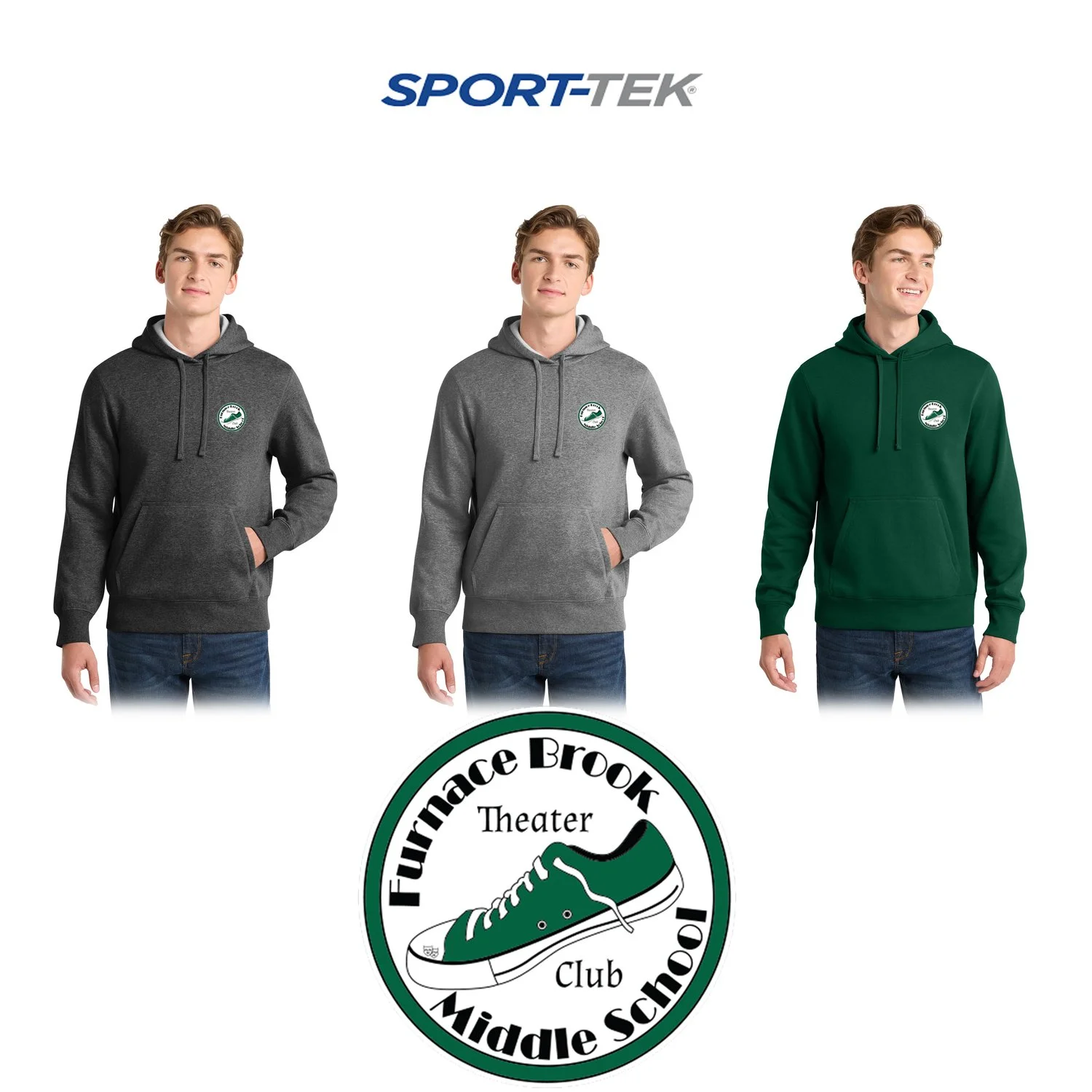 Furnace Brook Middle School Theater Club Sport-Tek® Pullover Hooded Sweatshirt, Adult Unisex/Men’s Fit, #ST254