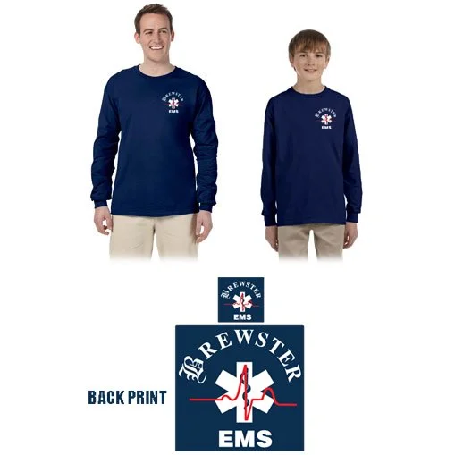 Brewster Ambulance NES Gildan Ultra Cotton® 6 oz. Long-Sleeve T-Shirt G240-G540B (Adult/Youth)