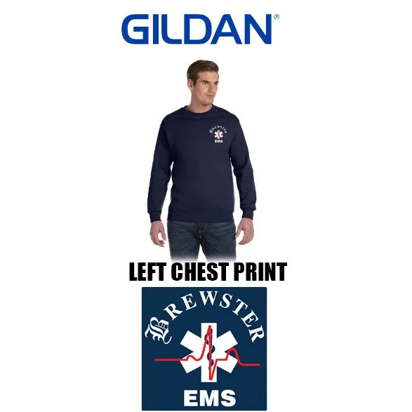 Brewster Ambulance Gildan Adult Unisex/Mens DryBlend® 9.0 oz., 50/50 Fleece Crew, Left Chest Version #G120