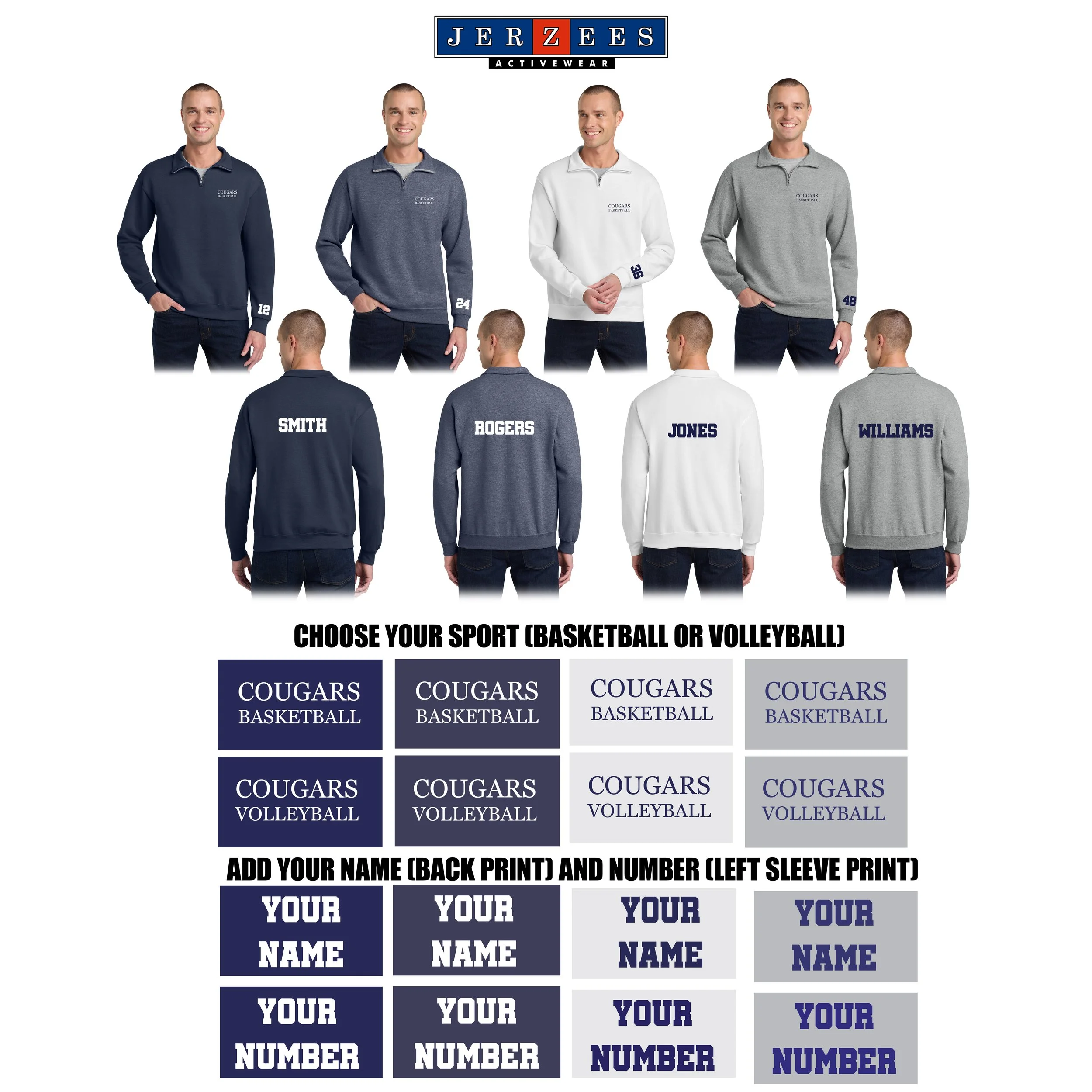 Calvary Chapel Academy Jerzees® NuBlend® 1/4-Zip Cadet Collar Sweatshirt, Adult Unisex Fit, #995M