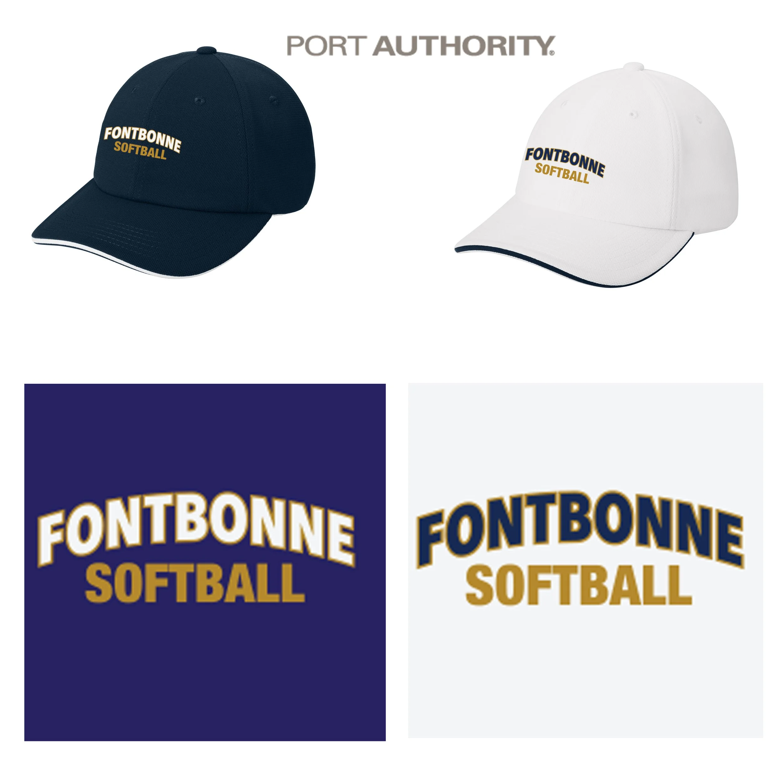 Fontbonne Academy Softball Port Authority® Dry Zone® Cap With CoolMax Performance Cooling And Contrasting Sandwich Bill, #C838