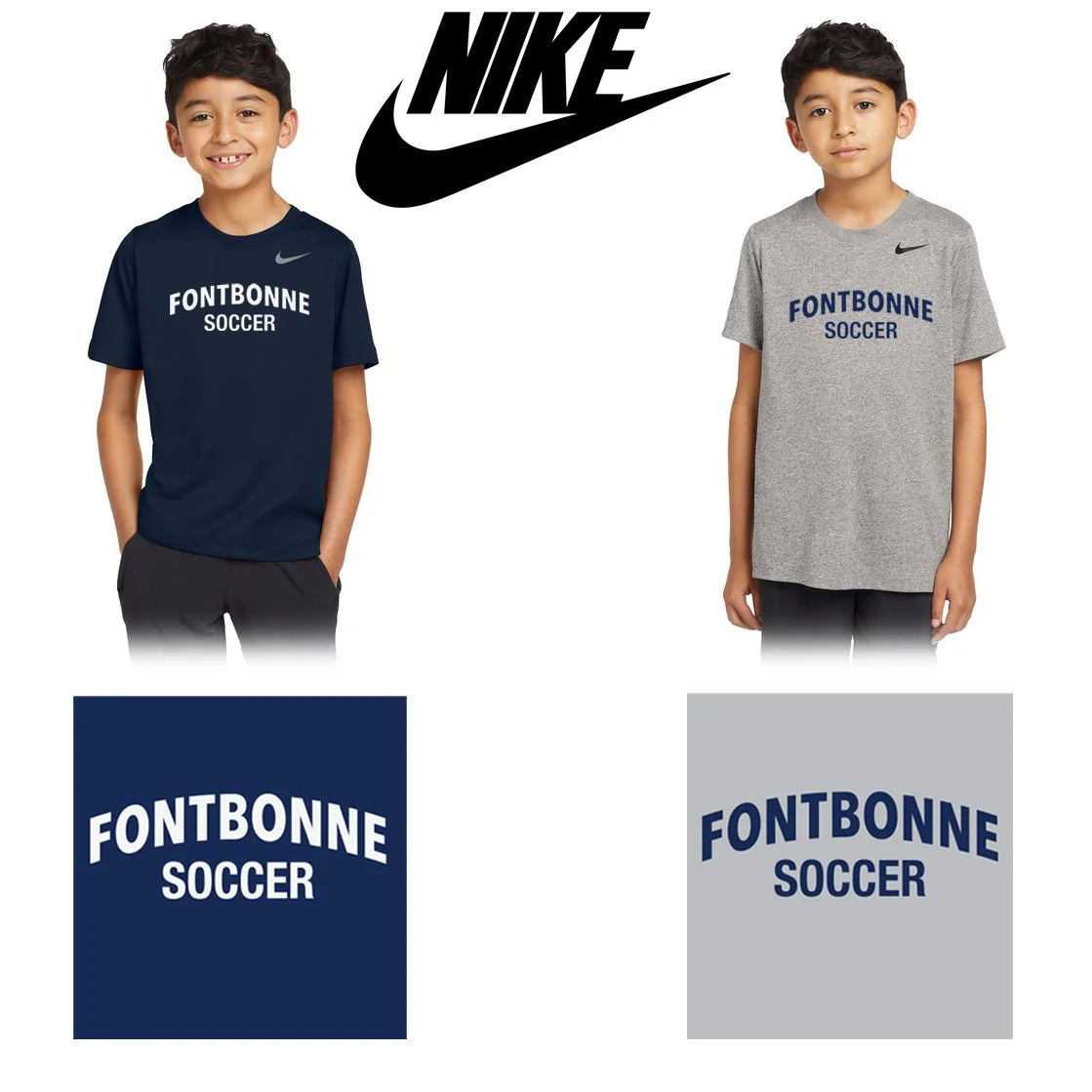 Fontbonne Academy Soccer Nike Youth Team rLegend Tee, Youth Unisex Fit, #DV7317