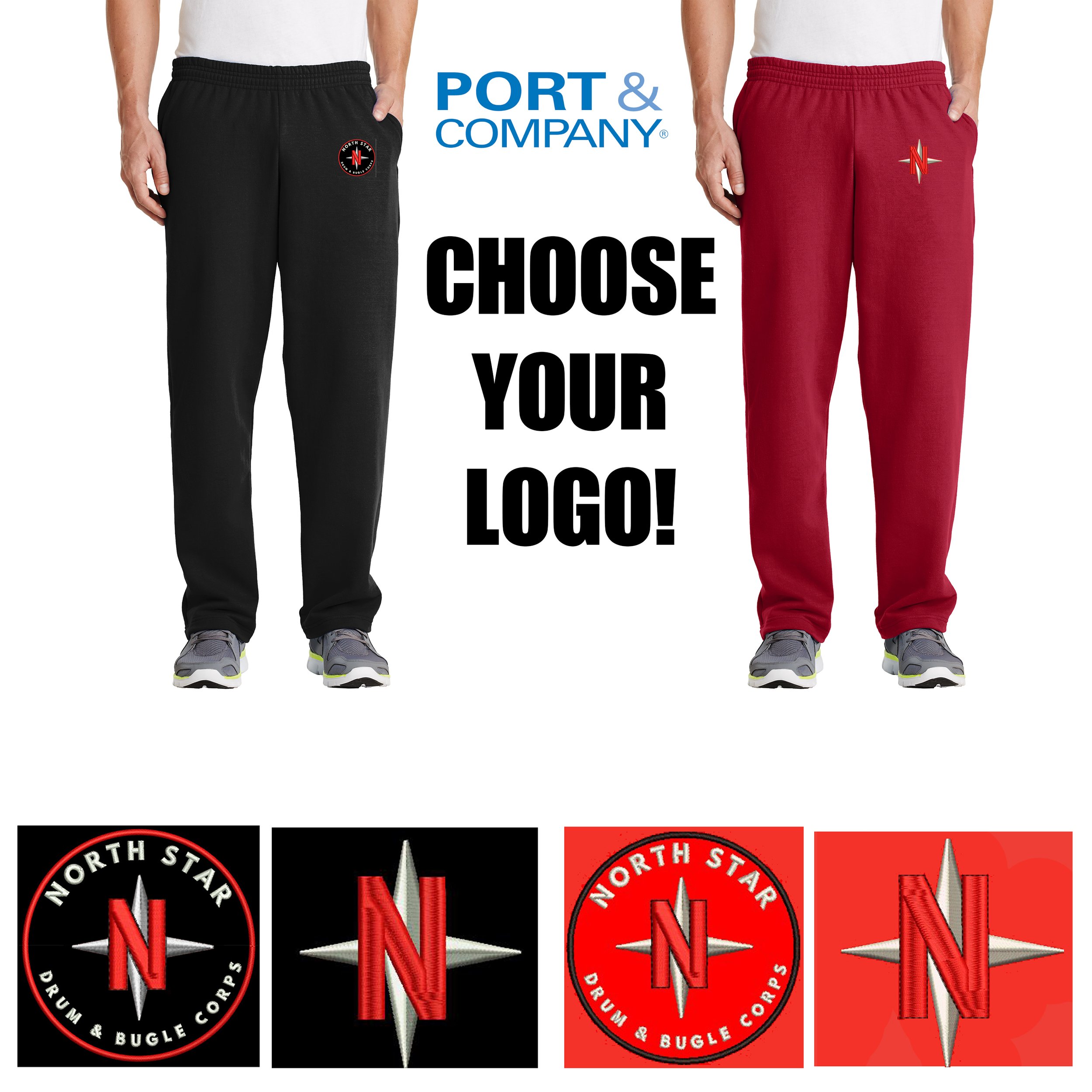 North Star Drum & Bugle Corps Port & Co® Core Fleece Sweatpant with Pockets, Adult Unisex/Men’s Fit, #PC78P