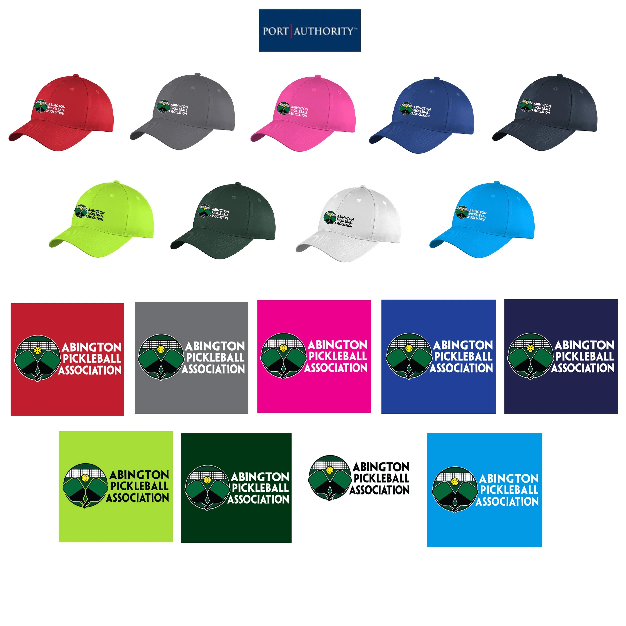 Abington Pickleball Port Authority® Six-Panel Unstructured Twill Cap #C914