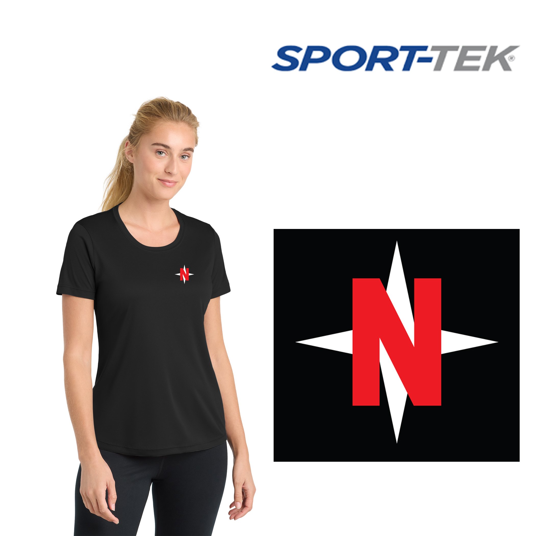 North Star Drum & Bugle Corps Sport-Tek® Women's PosiCharge® Competitor™ Tee, 2 Color Print, Women’s Fit, #LST350