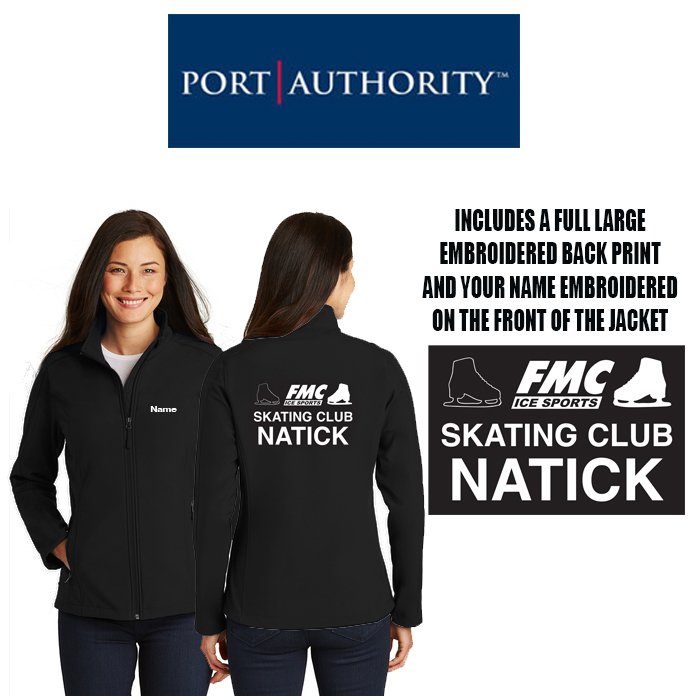 FMC Ice Sports Skating Club Natick Port Authority® Ladies Core Soft Shell Jacket, Ladies Fit, #L317