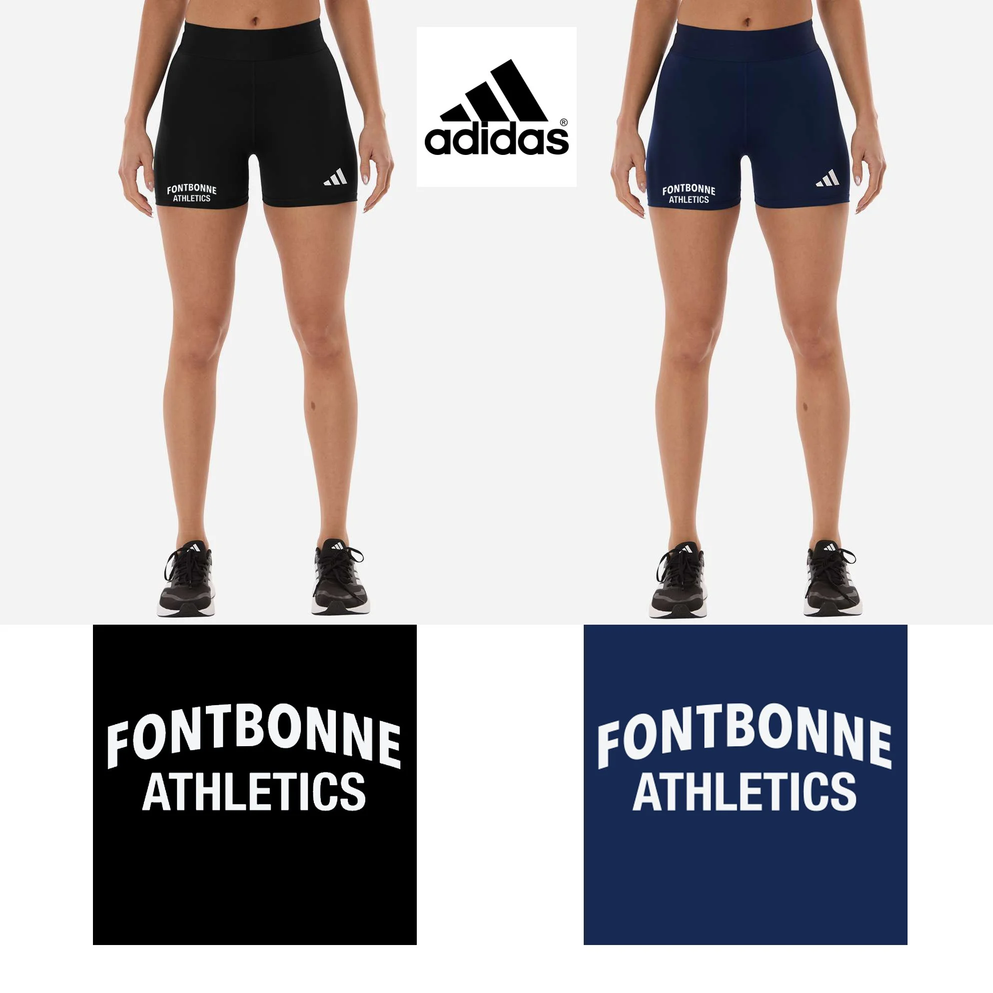 Fontbonne Academy Athletics Adidas Women's Techfit Compression Shorts, Women’s Fit, #AT310