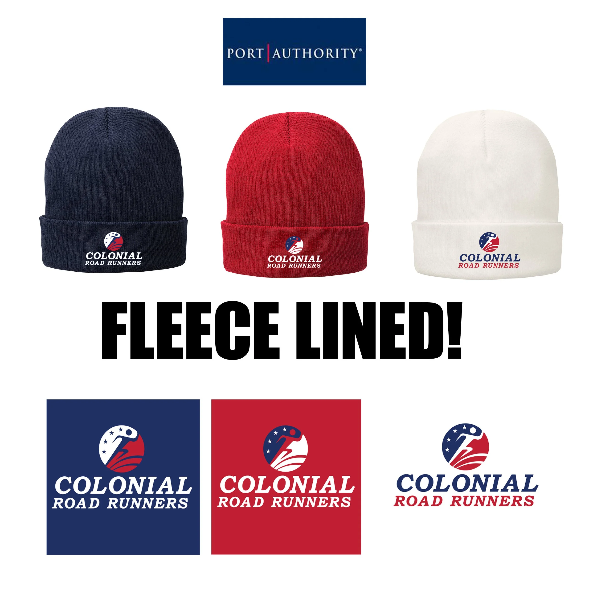 Colonial Road Runners Port Authority® FLEECE LINED Knit Cap, #CP90L